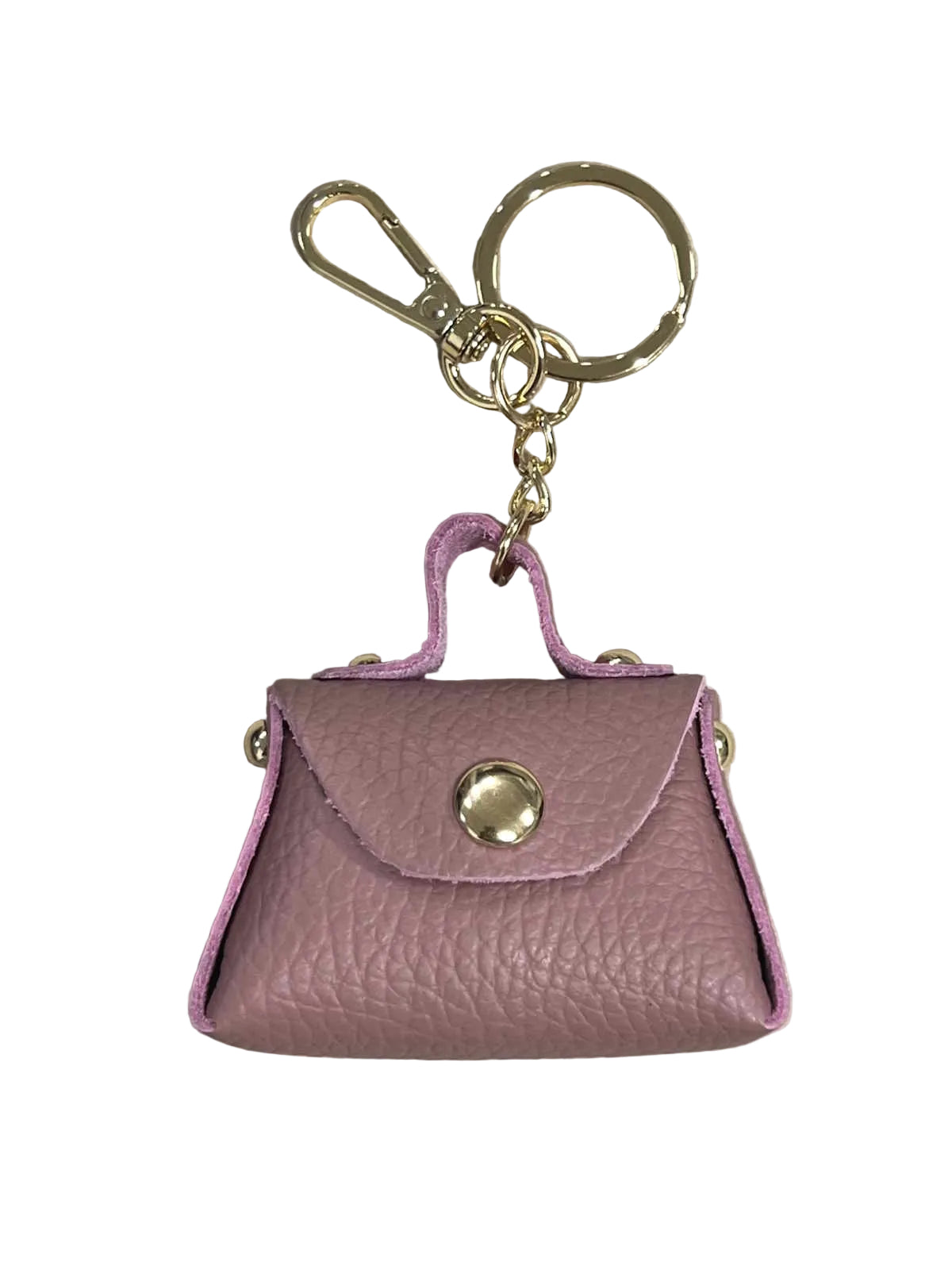 Detachable Genuine Leather Tiny Tote Coin Pouch Keychain, art. PO06