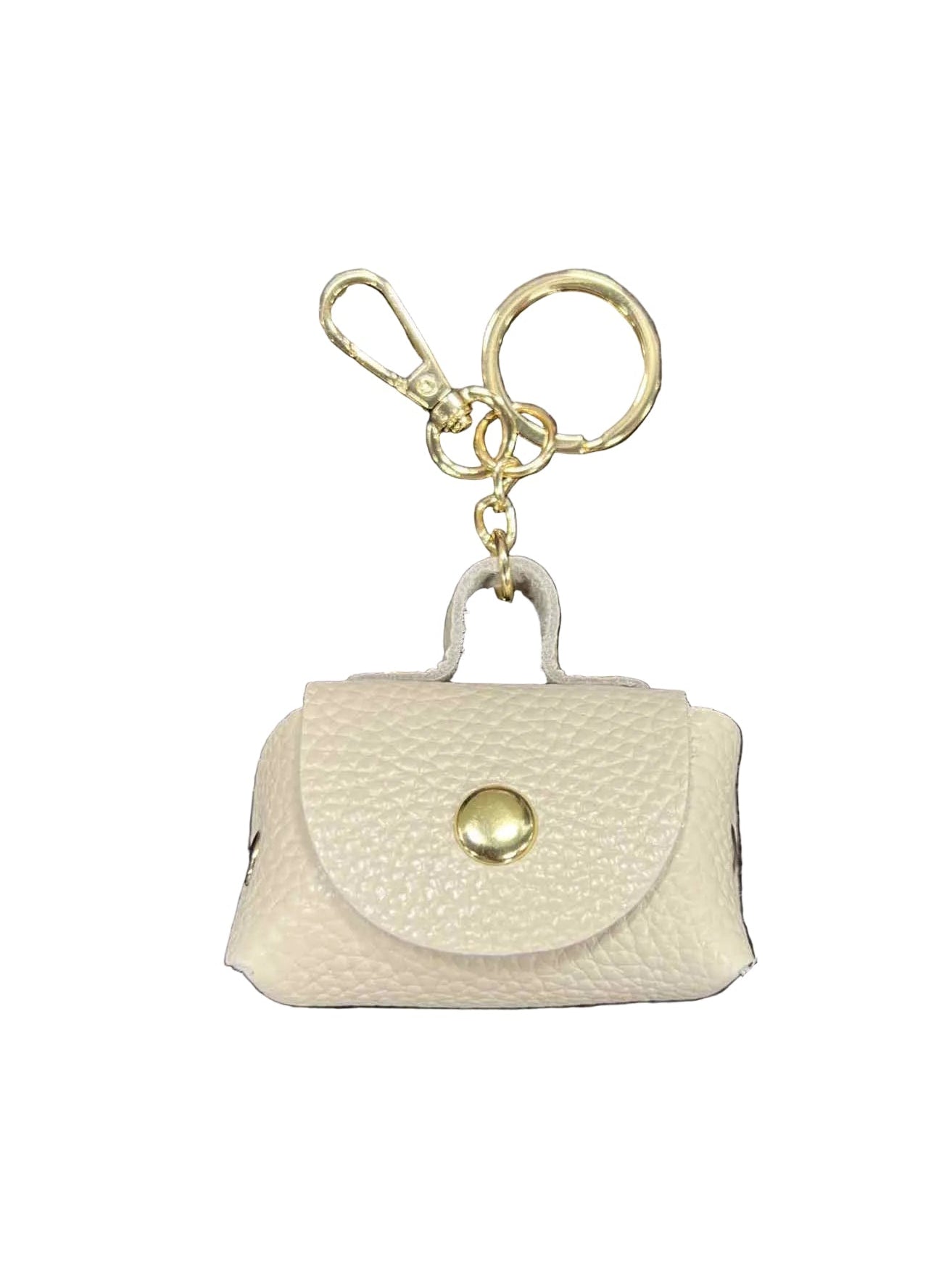 Detachable Genuine Leather Mini Coin Purse Keychain, art. PO07