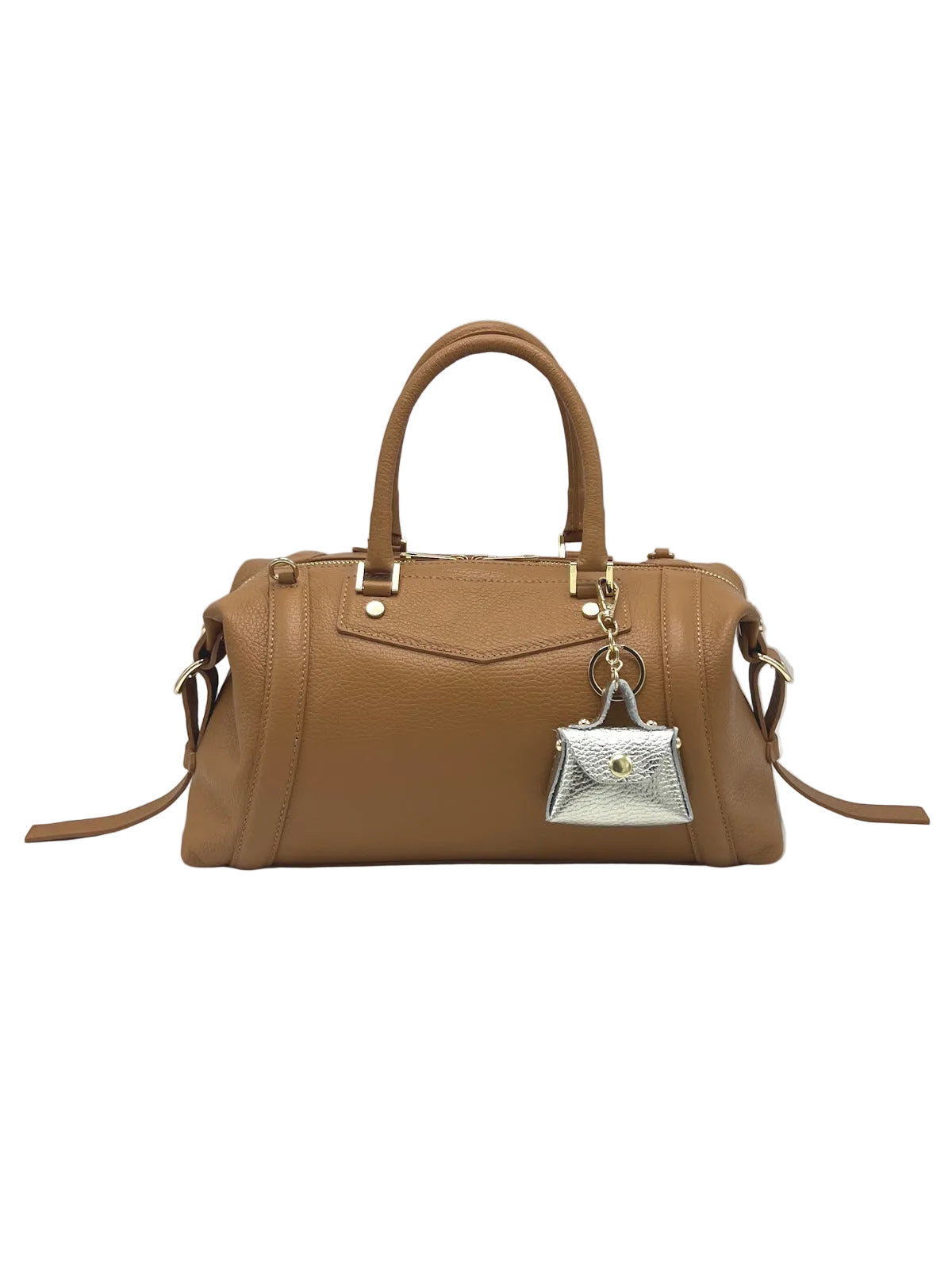 Set of 5, Detachable Genuine Leather Tiny Tote Coin Pouch Keychain, art. PO06