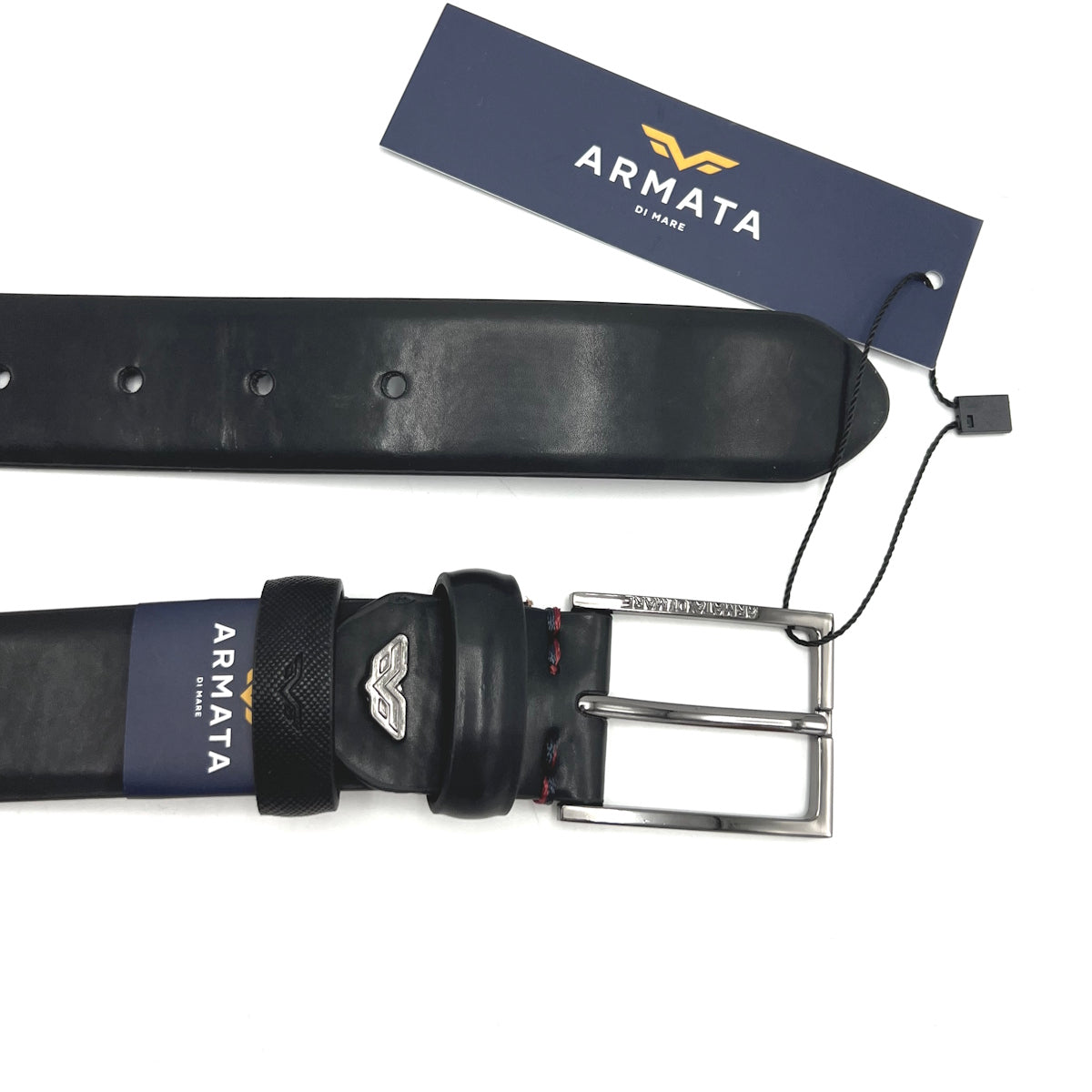 Christmas Gifts Idea, Leather Belt with Wooden Box, Armata di Mare, art. IDK994-35