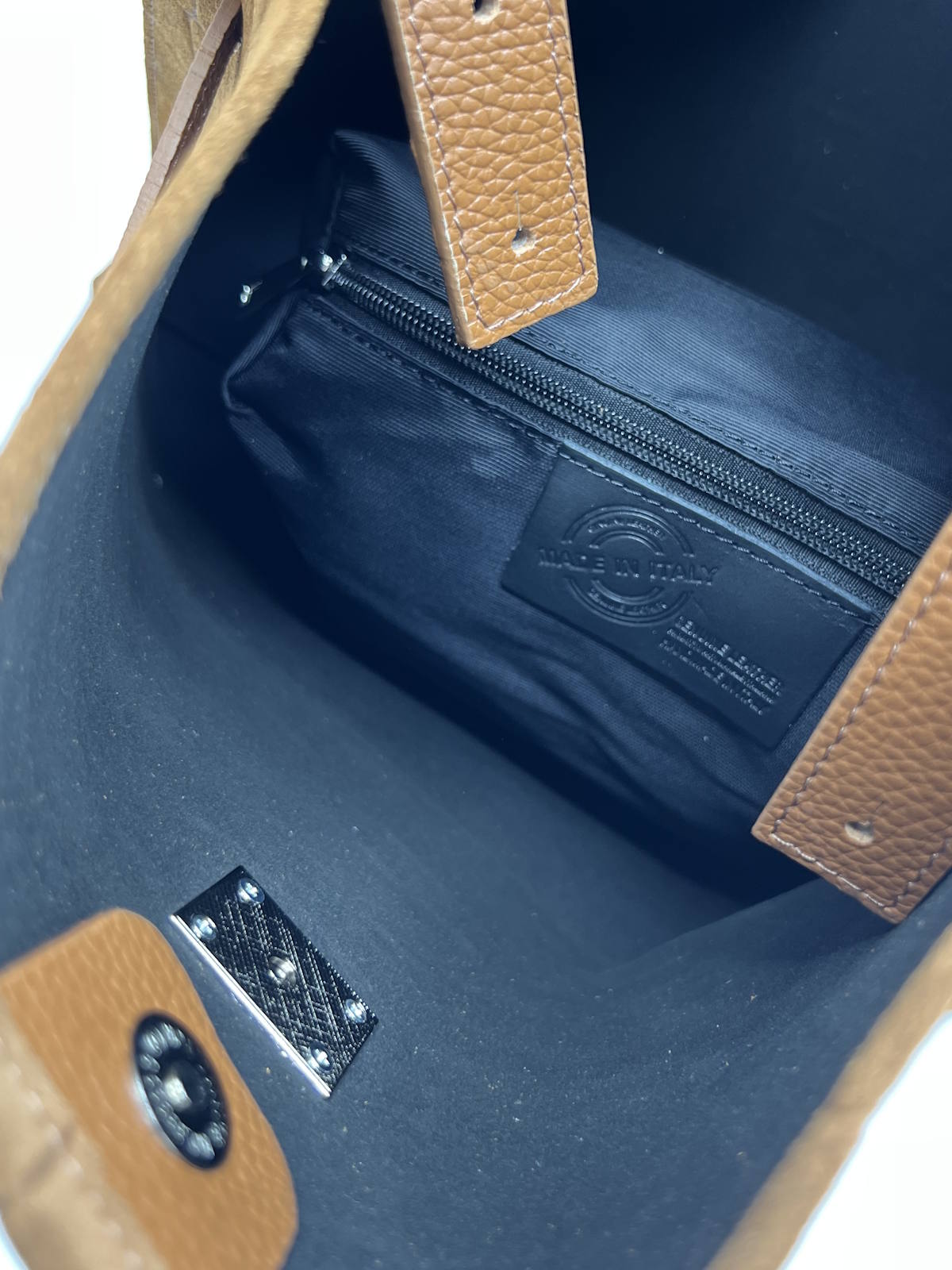 Genuine Leather & Suede Croc-Embossed Shoulder Tote, Made in Italy, art. 112784