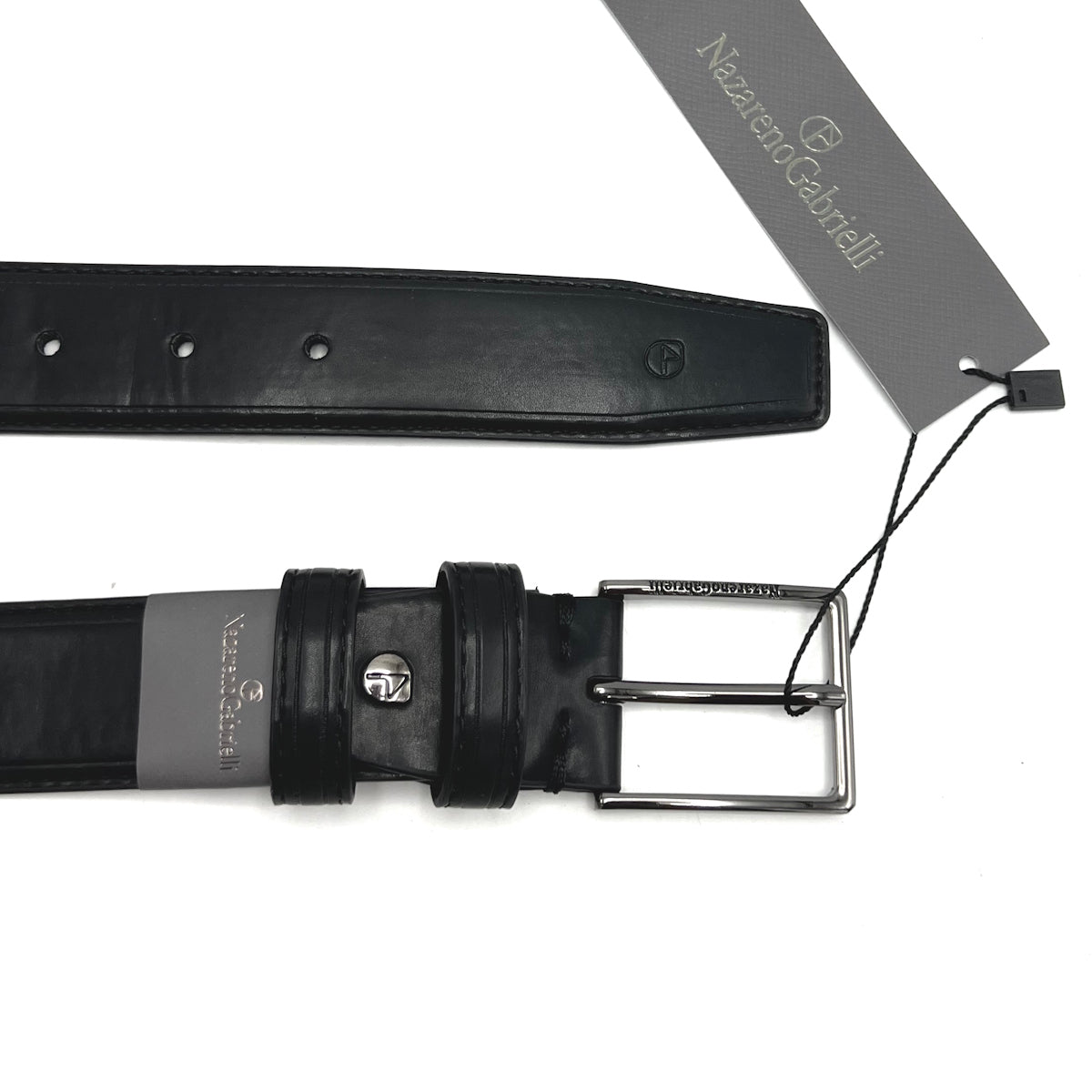 Christmas Gifts Idea, Leather Belt with Wooden Box, N.Gabrielli, art. IDK984-35