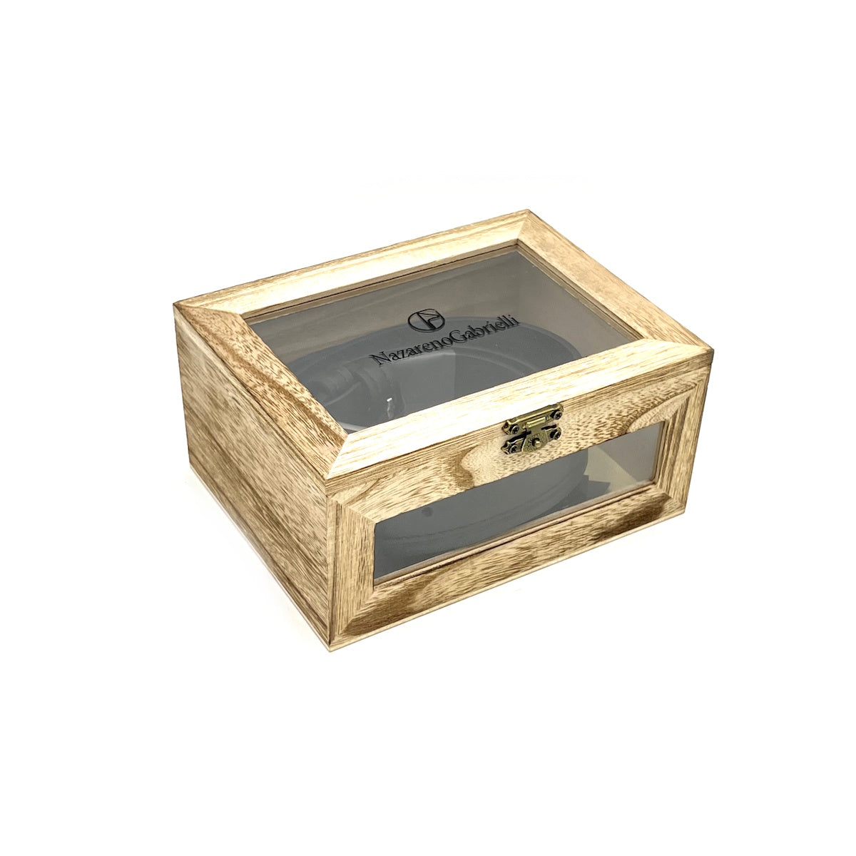 Christmas Gifts Idea, Leather Belt with Wooden Box, N.Gabrielli, art. IDK985-40
