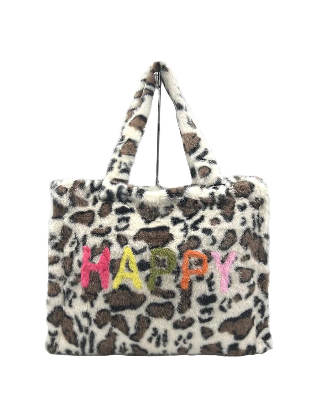 Plush Faux Fur Happy Leopard Oversized Tote Bag, Fall/Winter, Art. YH-26126.532