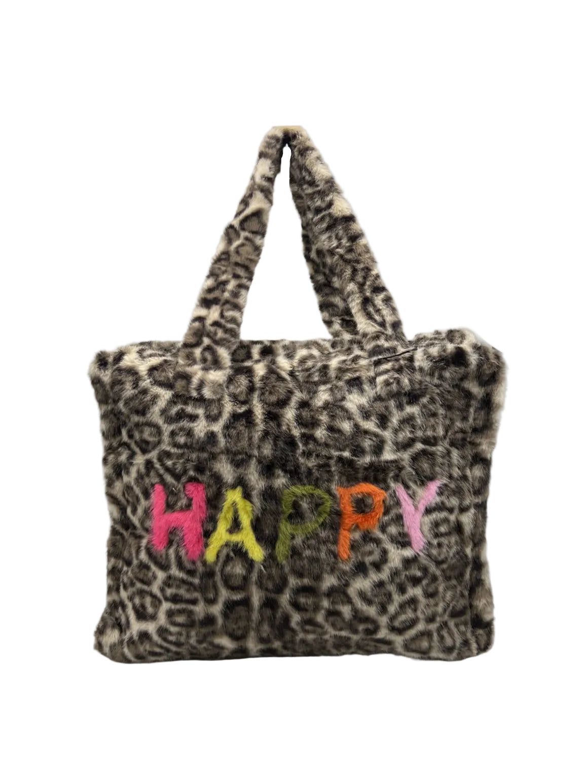 Plush Faux Fur Happy Leopard Oversized Tote Bag, Fall/Winter, Art. YH-26126.532