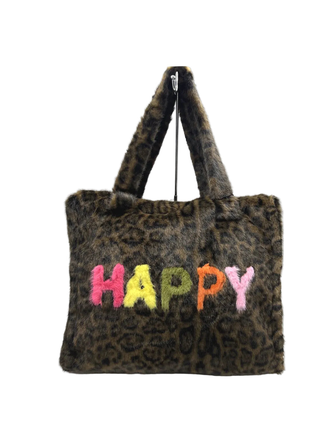 Plush Faux Fur Happy Leopard Oversized Tote Bag, Fall/Winter, Art. YH-26126.532