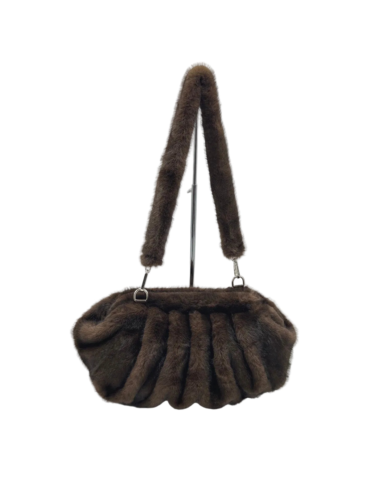 Plush Faux Fur Ruched Shoulder Bag, Fall/Winter, Art. XY-13.532