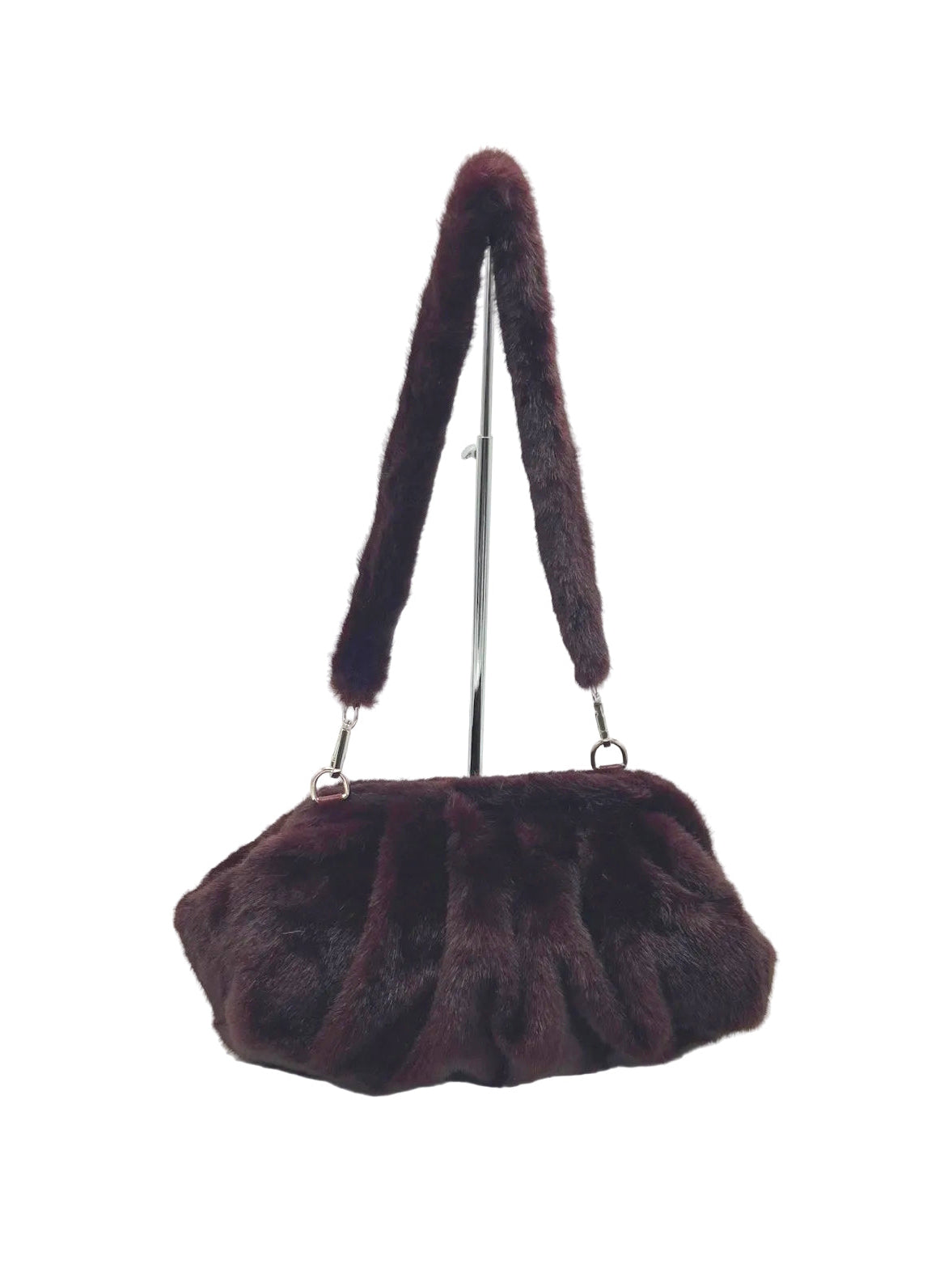 Plush Faux Fur Ruched Shoulder Bag, Fall/Winter, Art. XY-13.532