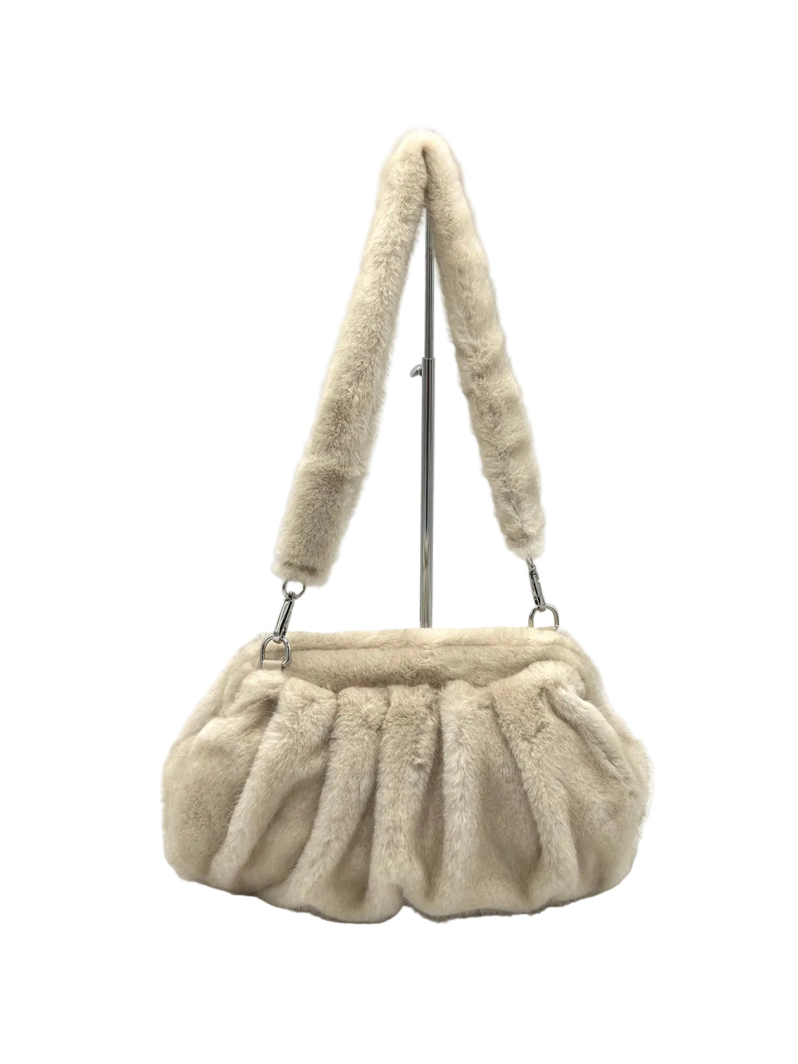 Plush Faux Fur Ruched Shoulder Bag, Fall/Winter, Art. XY-13.532
