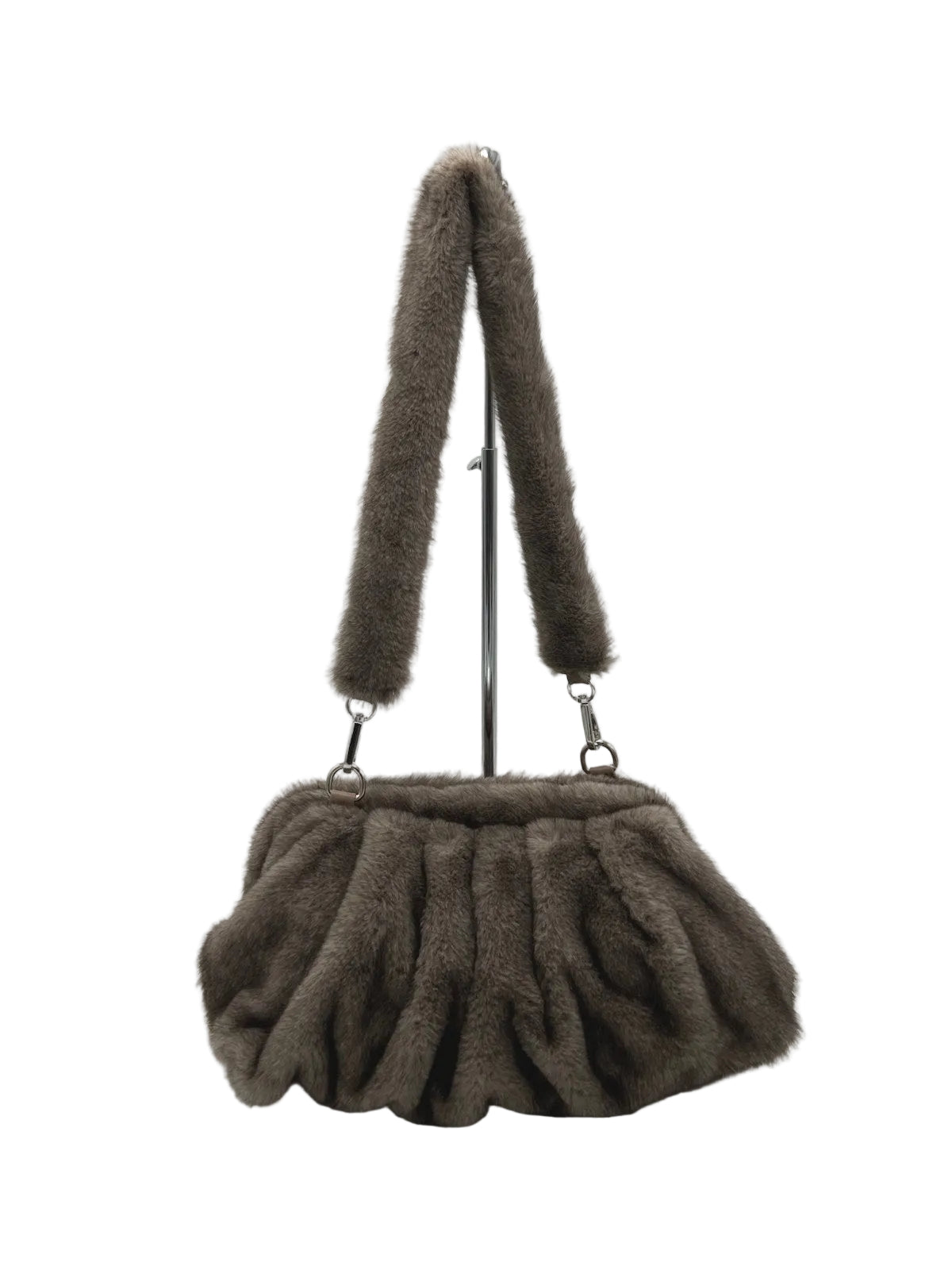 Plush Faux Fur Ruched Shoulder Bag, Fall/Winter, Art. XY-13.532