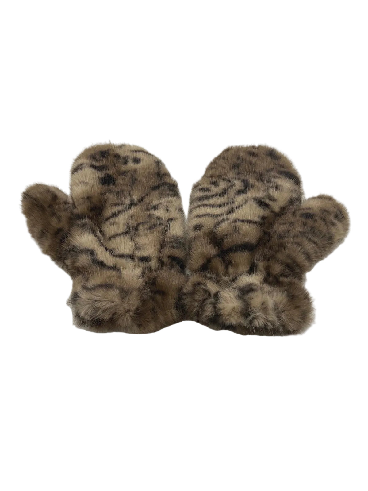 Oversized Plush Leopard Faux Fur Mittens, Fall/Winter, Art. MZ-2627.532