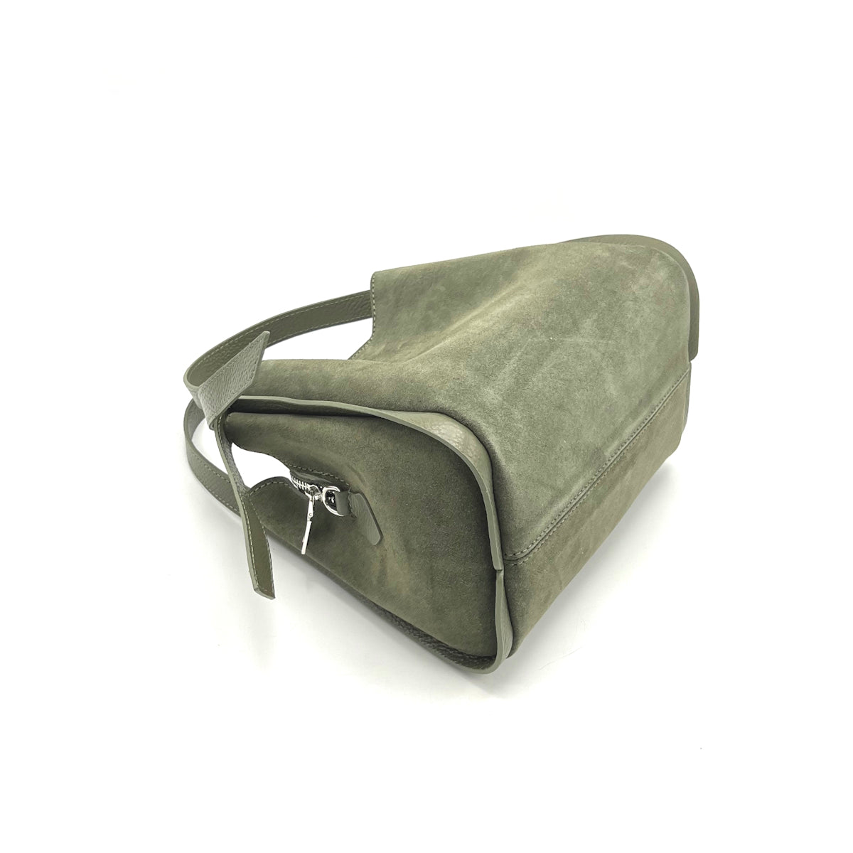 Suede leather handbag with crossbody strap, Made in Italy, art. 112638