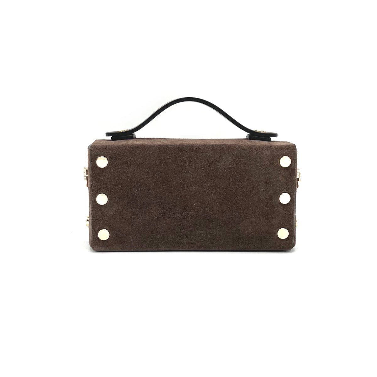 Suede leather mini clutch bag with chain, Made in Italy, art. 112629
