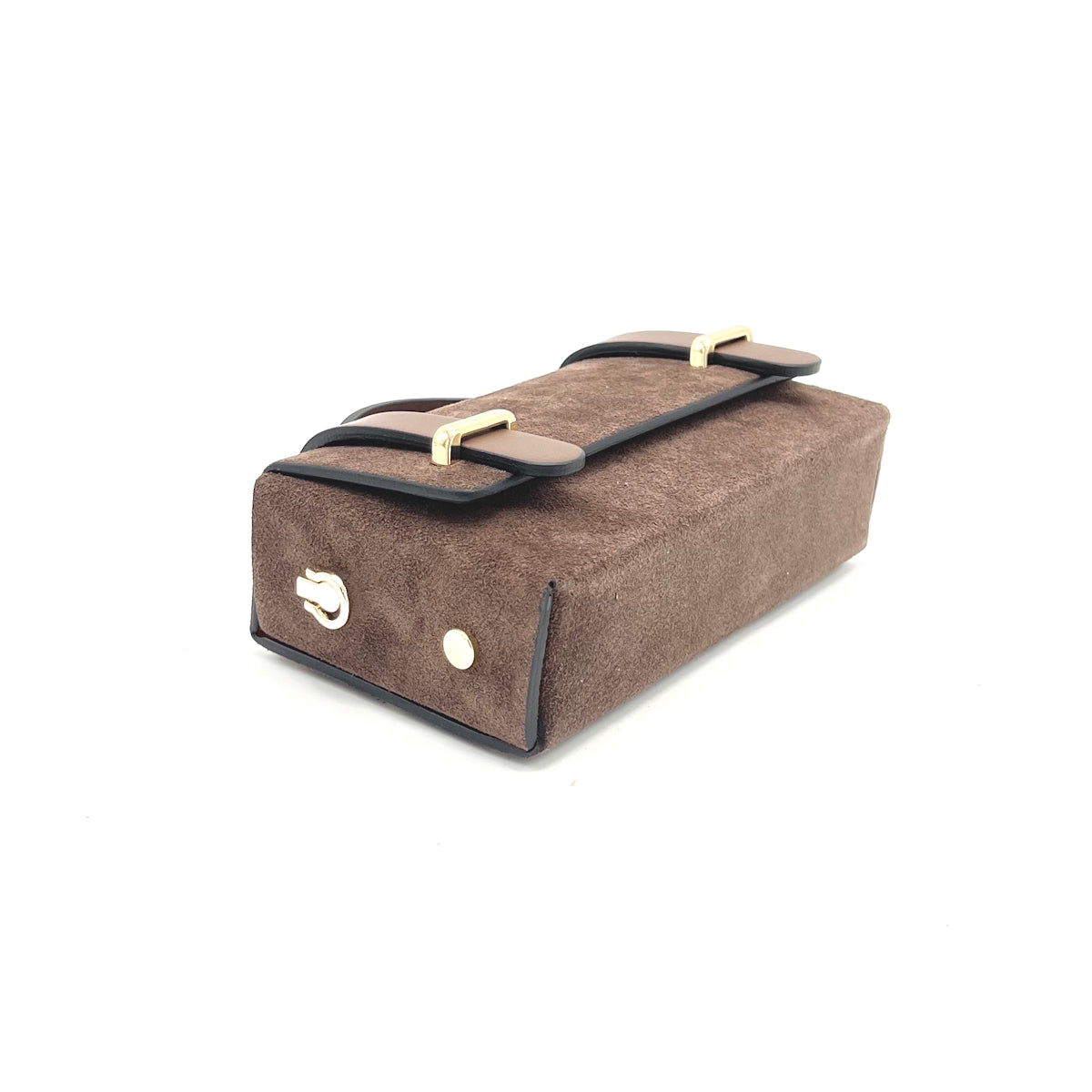 Suede leather mini clutch bag with chain, Made in Italy, art. 112629