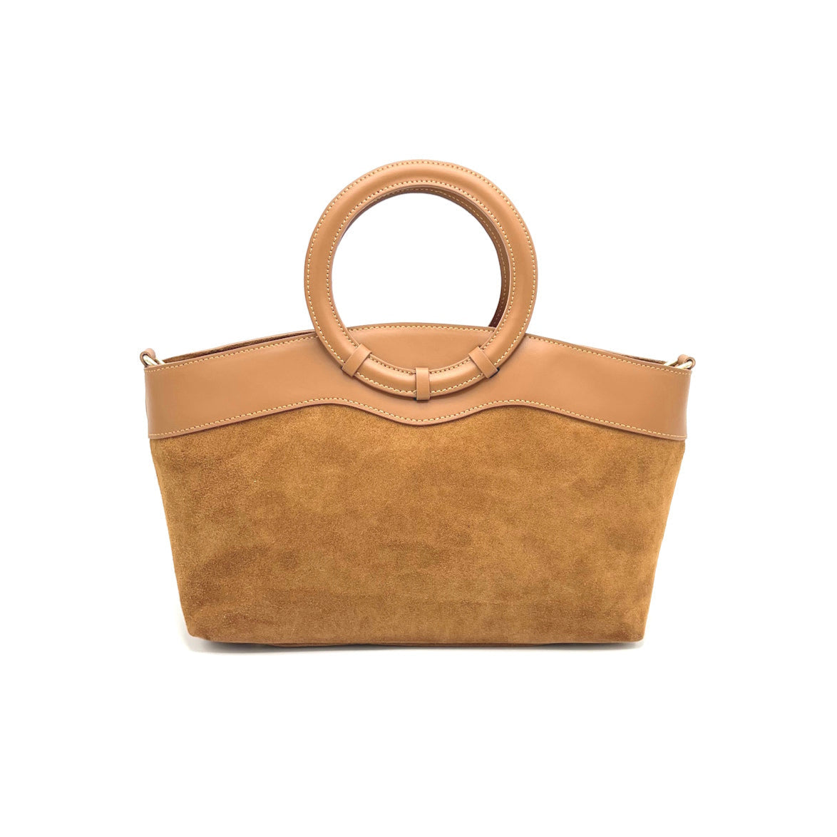 Suede leather handbag with crossbody strap, Made in Italy, art. 112653