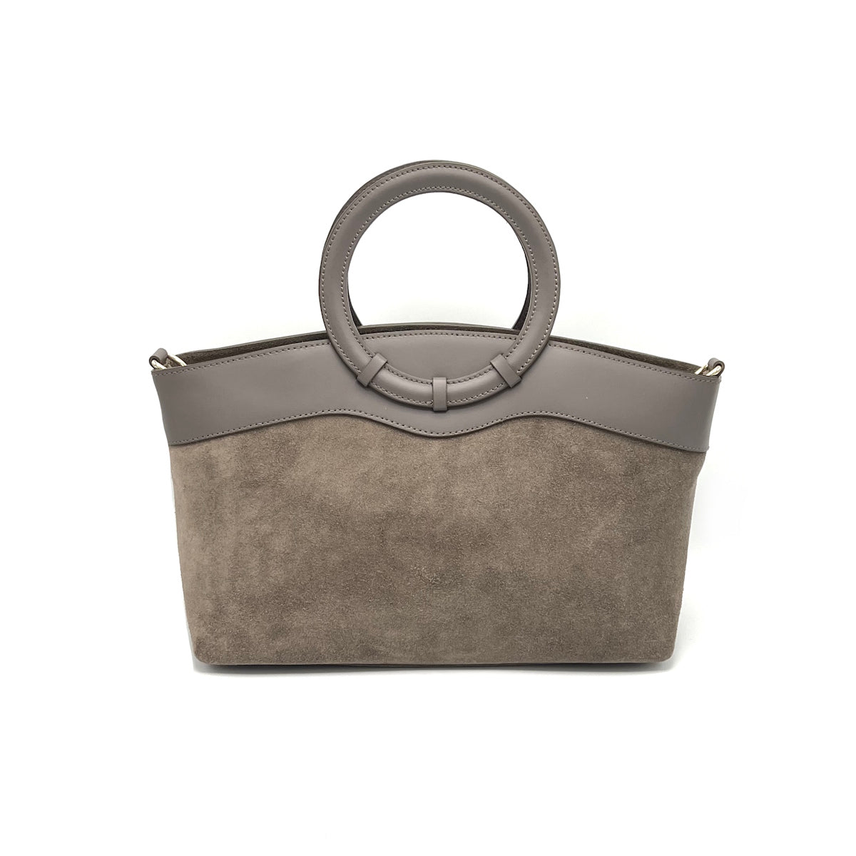 Suede leather handbag with crossbody strap, Made in Italy, art. 112653