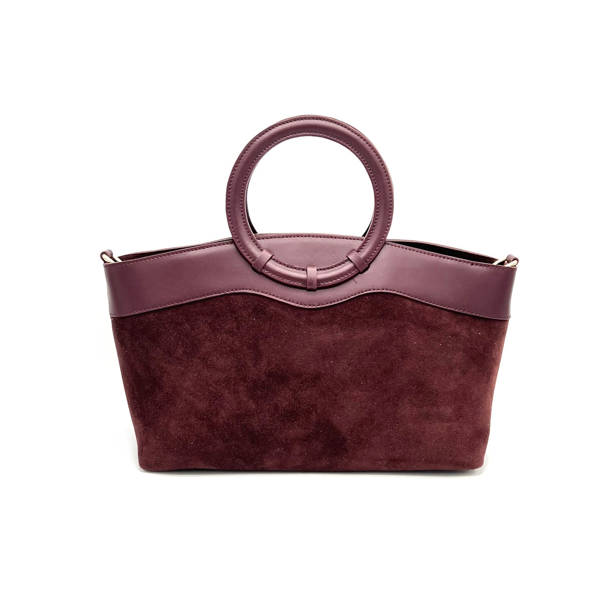 Suede leather handbag with crossbody strap, Made in Italy, art. 112653