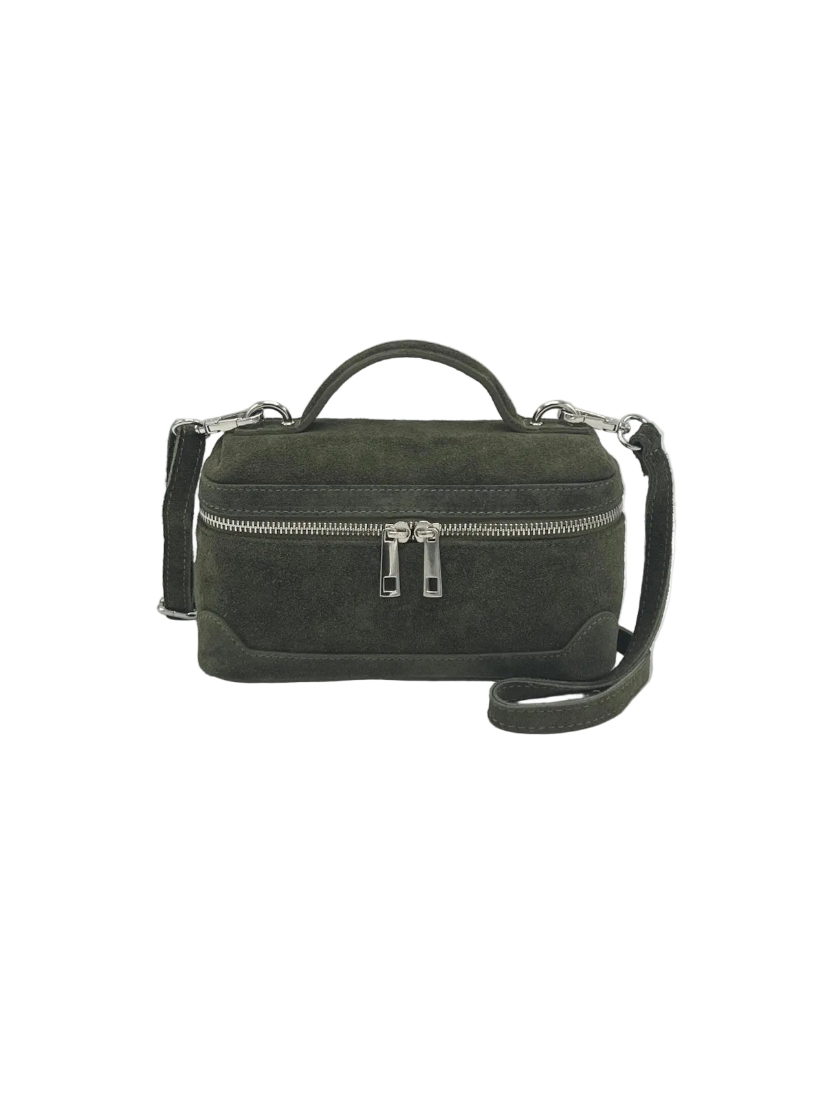 Suede Top Handle Crossbody Bag, Made in Italy, art. 112785