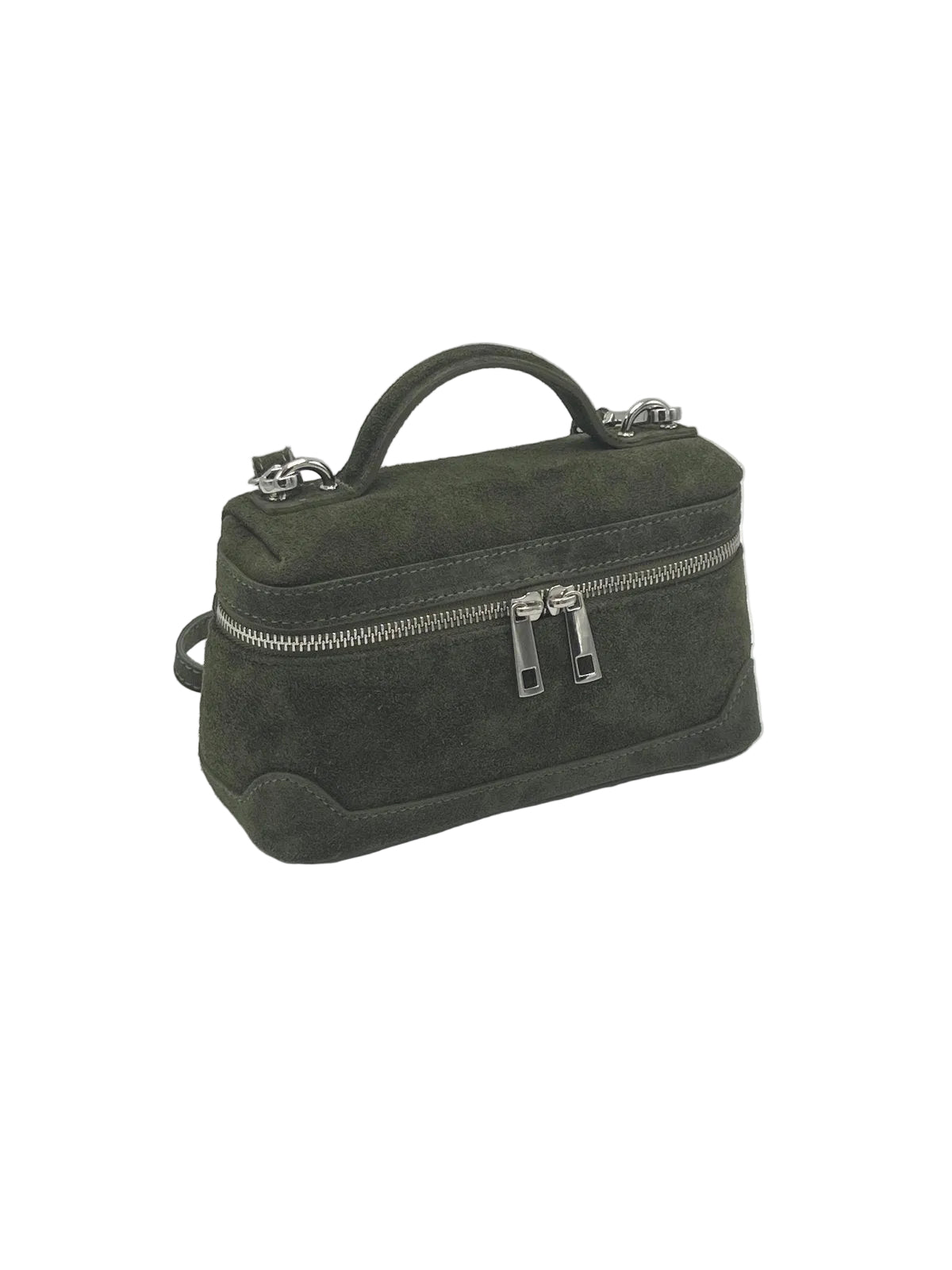 Suede Top Handle Crossbody Bag, Made in Italy, art. 112785