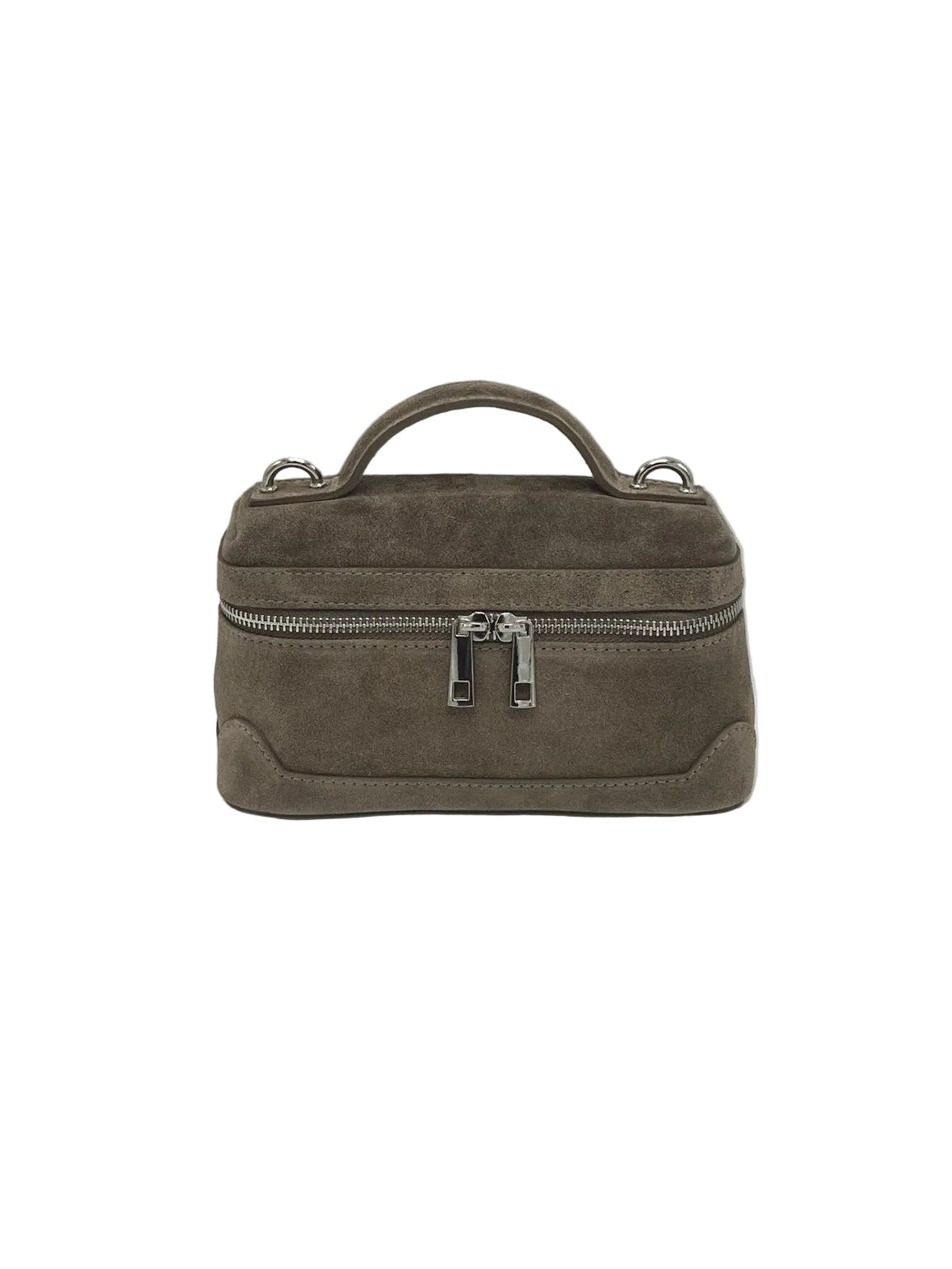 Suede Top Handle Crossbody Bag, Made in Italy, art. 112785