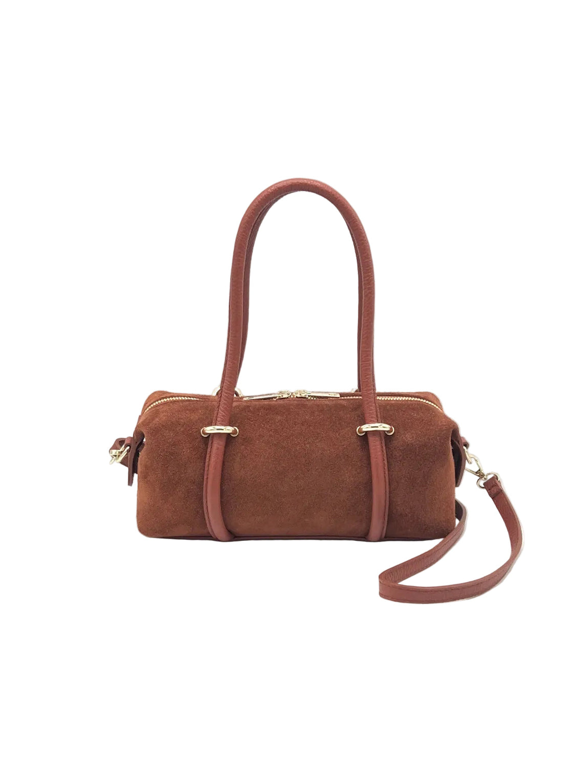 Suede Small Barrel Bag Crossbody Bag, Made in Italy, art. 112786