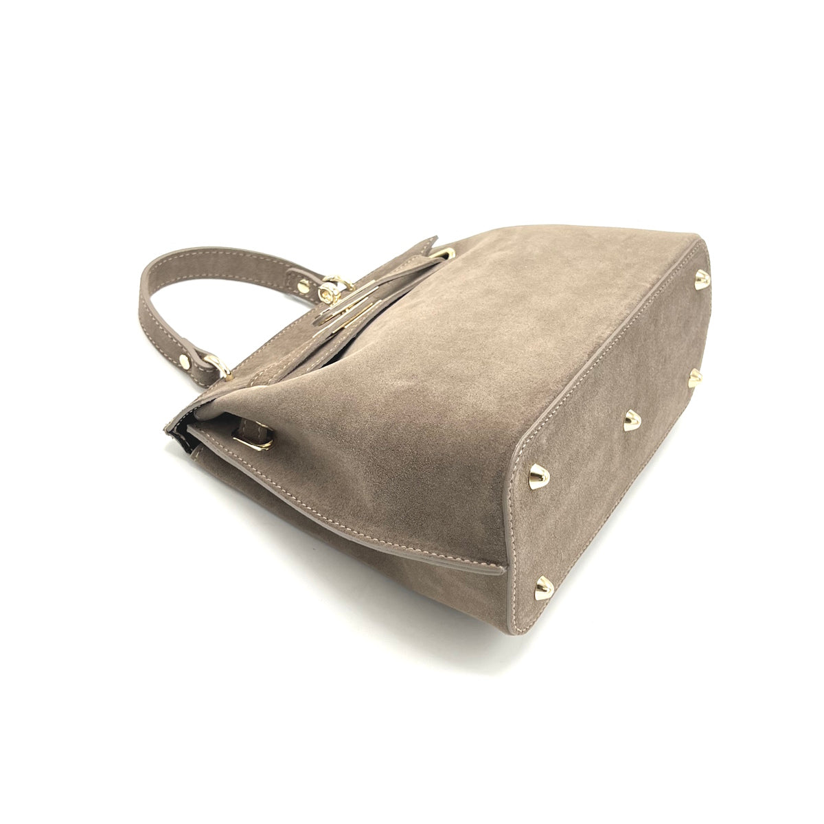 Suede leather handbag with crossbody strap, Made in Italy, art. 112655