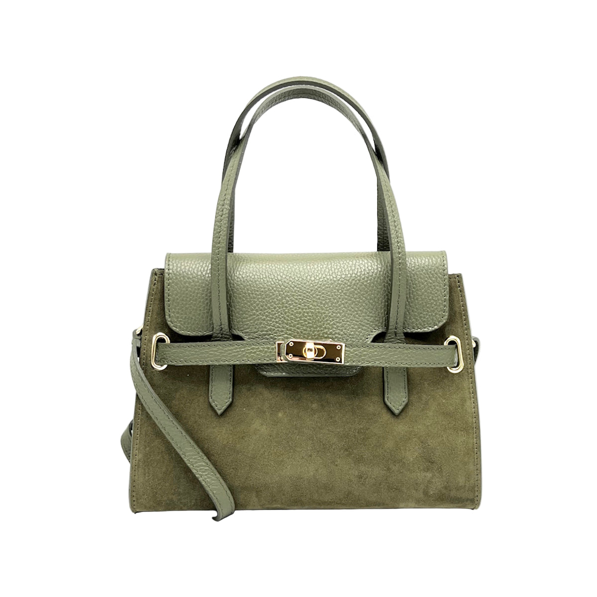 Suede leather handbag with crossbody strap, Made in Italy, art. 112654