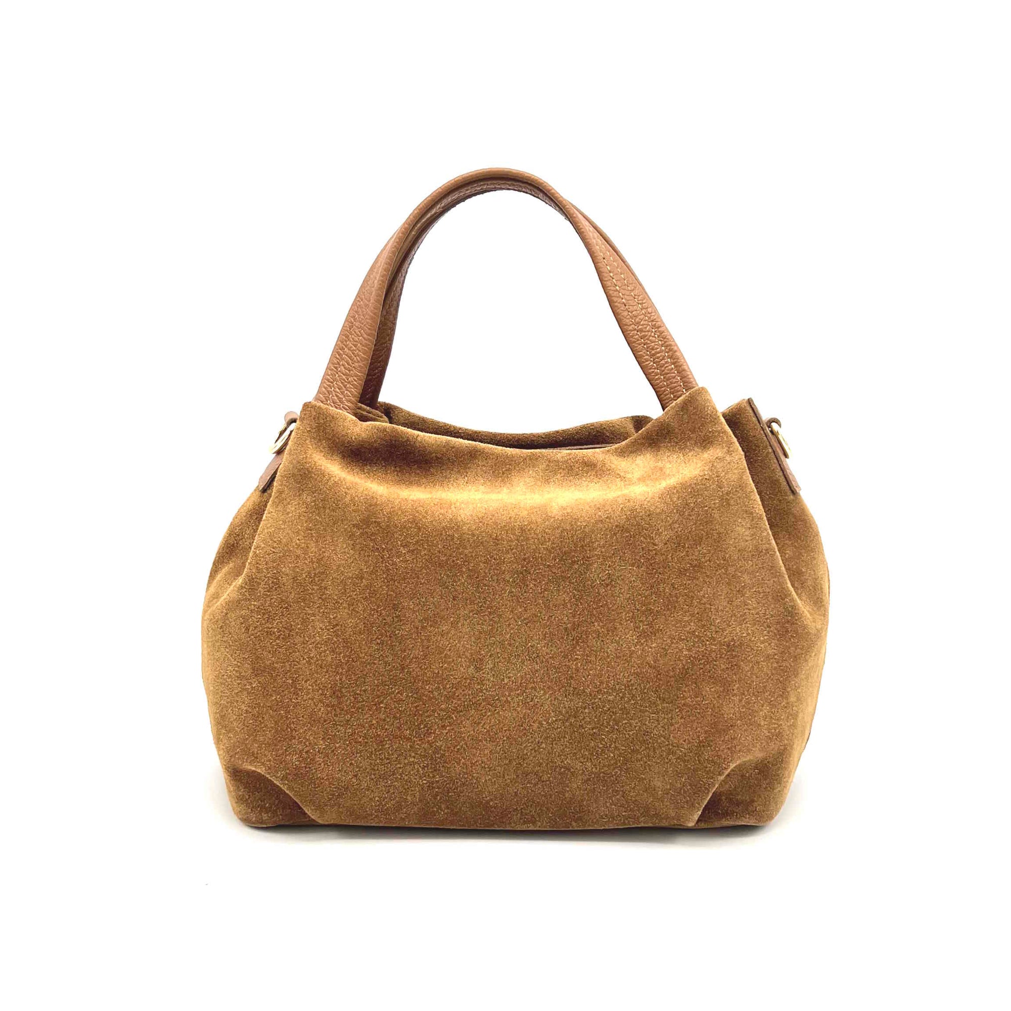 Suede leather handbag with crossbody strap, Made in Italy, art. 112656