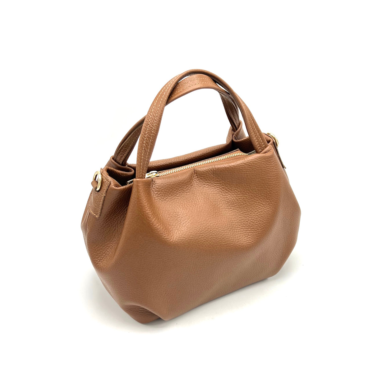 Genuine leather handbag with crossbody strap, Made in Italy, art. 112657