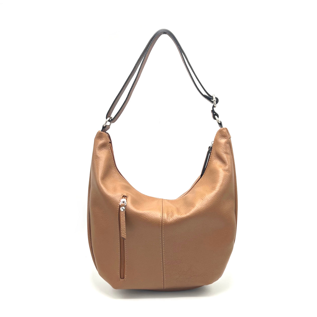 Genuine leather hobo bag, Made in Italy, art. 112658