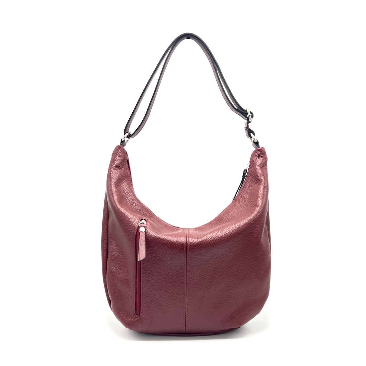 Genuine leather hobo bag, Made in Italy, art. 112658