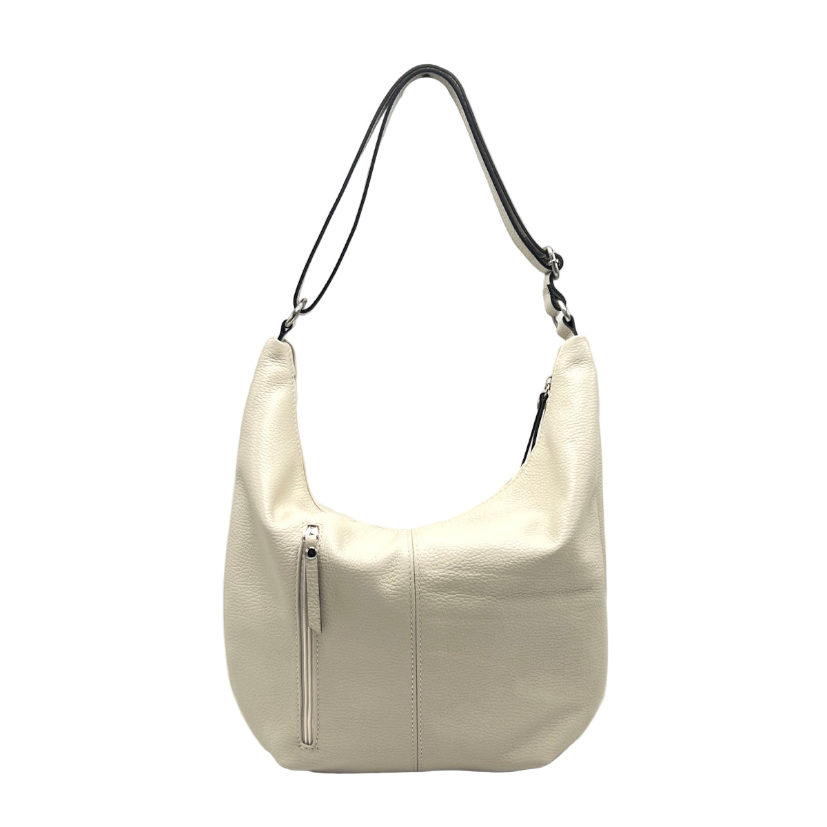 Genuine leather hobo bag, Made in Italy, art. 112658