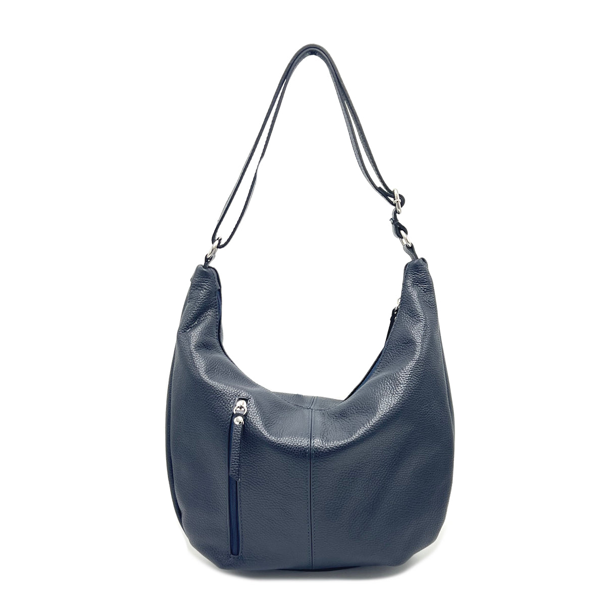 Genuine leather hobo bag, Made in Italy, art. 112658