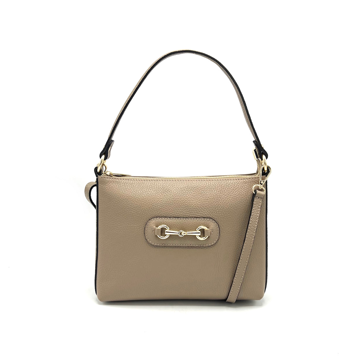 Genuine leather shoulder bag with crossbody strap, Made in Italy, art. 112660