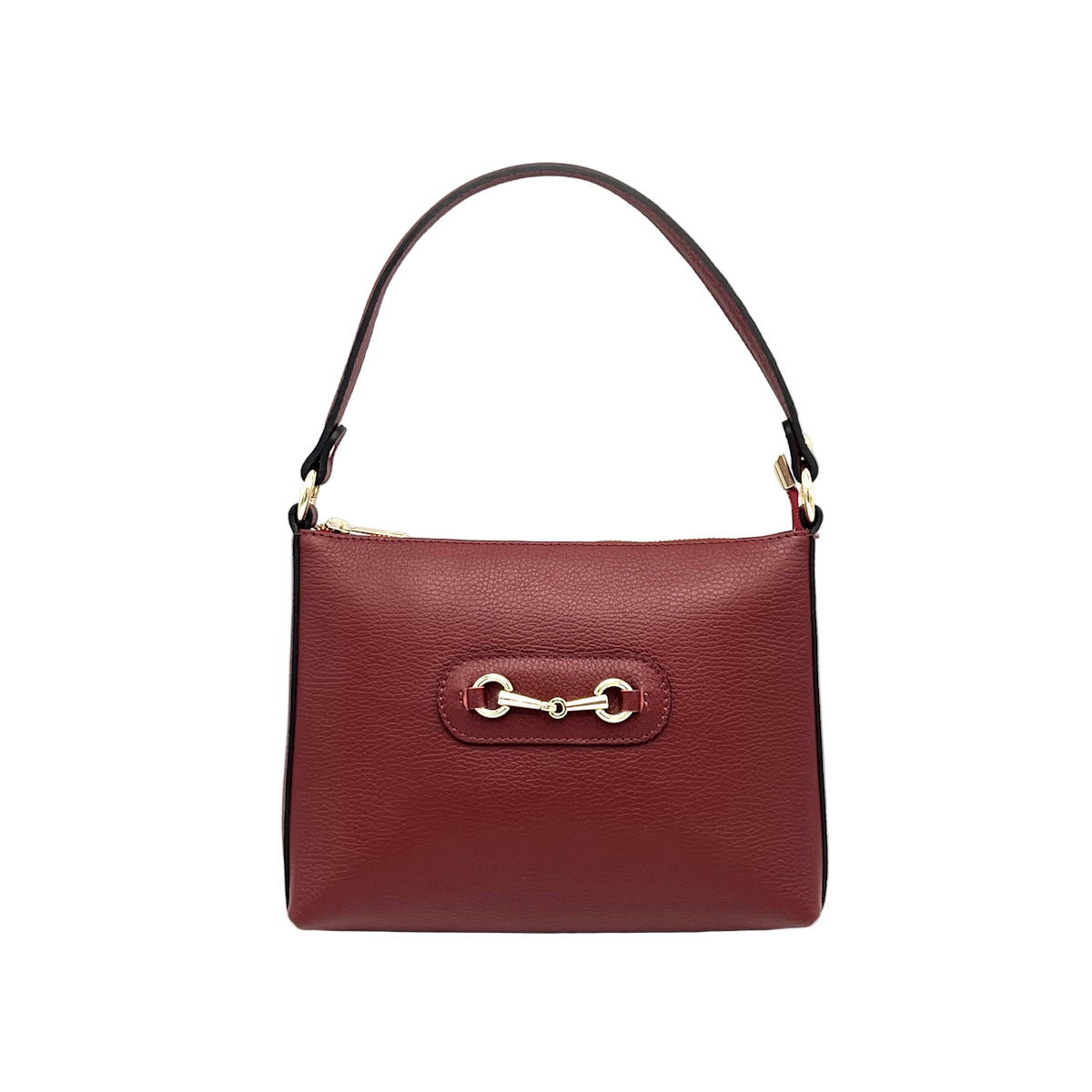 Genuine leather shoulder bag with crossbody strap, Made in Italy, art. 112660