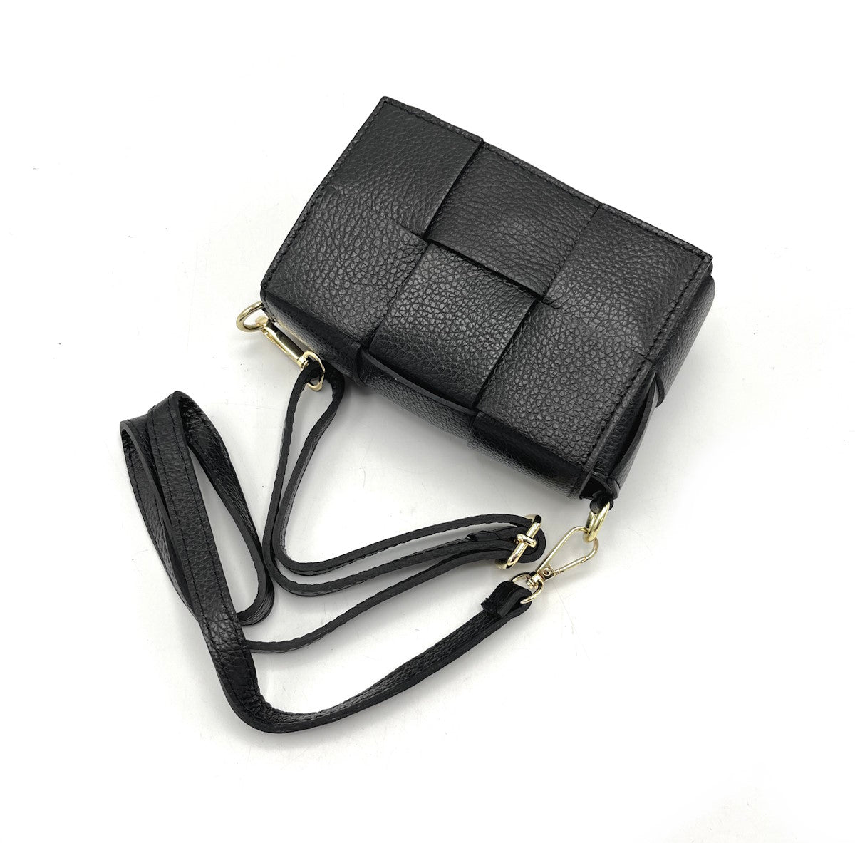 Genuine leather mini shoulder bag, Made in Italy, art. 112451