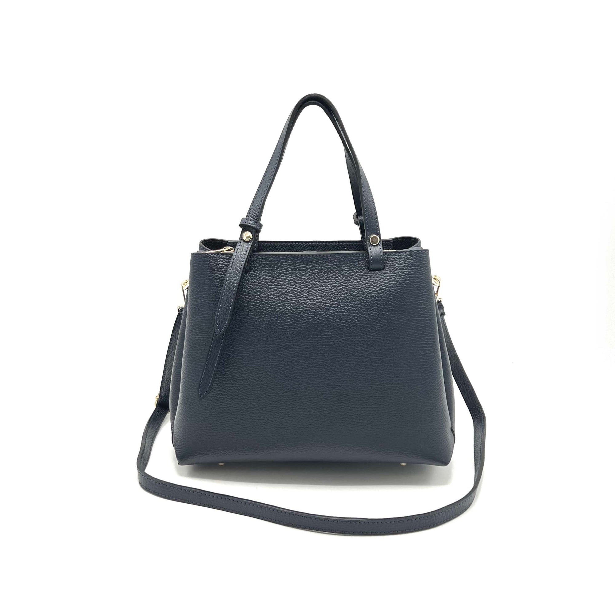 Genuine leather handbag with crossbody strap, Made in Italy, art. 112662