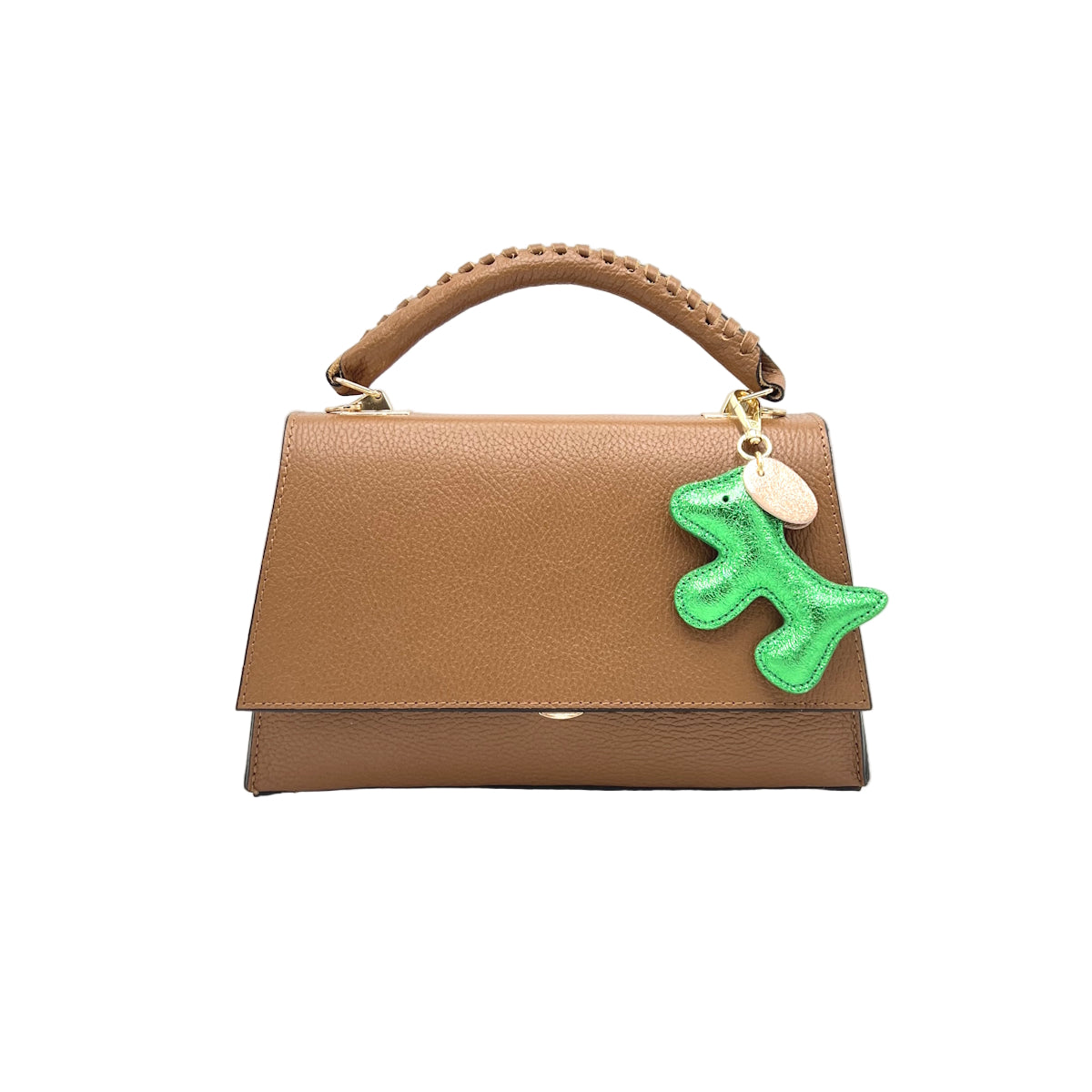 Genuine Leather Top-Handle Bag with Chain Strap, Made in Italy, art. 112664