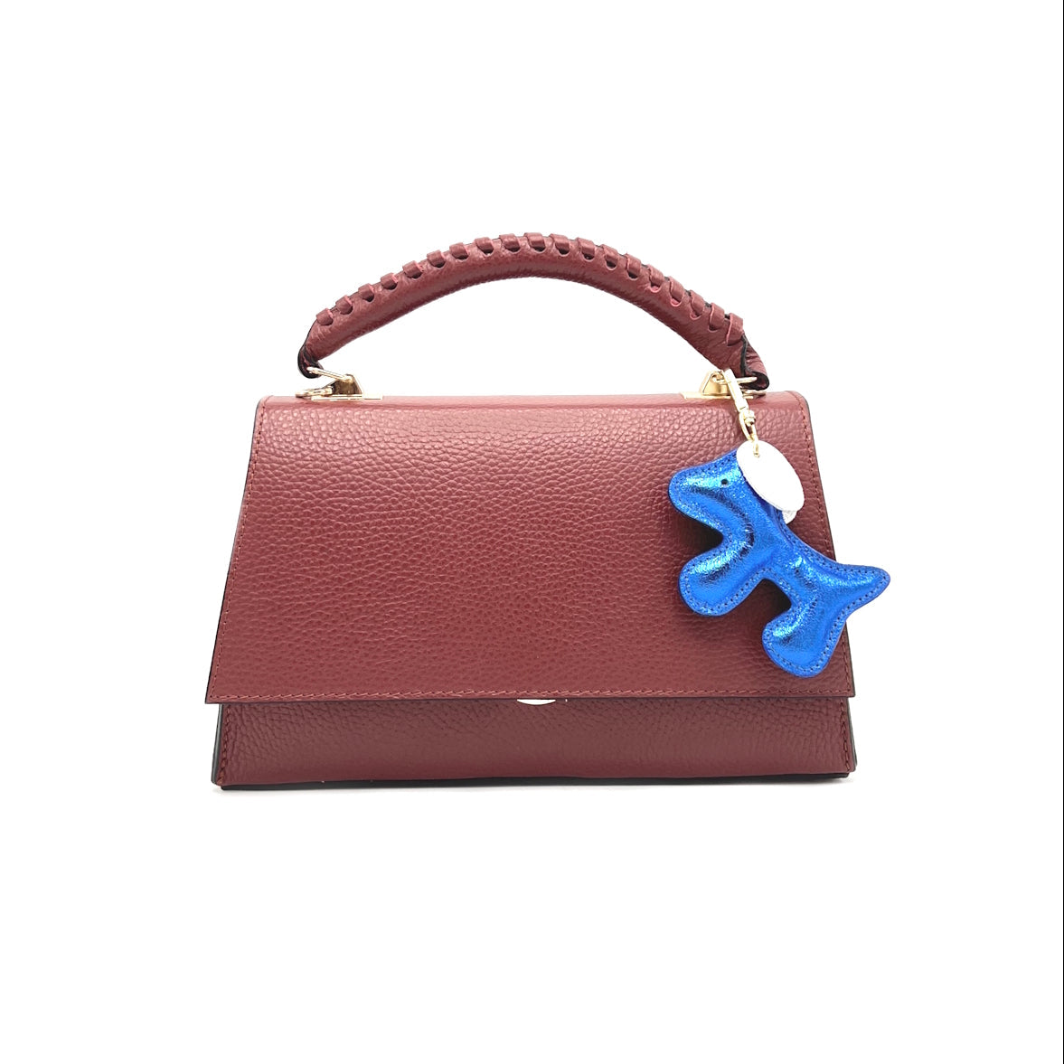 Genuine Leather Top-Handle Bag with Chain Strap, Made in Italy, art. 112664