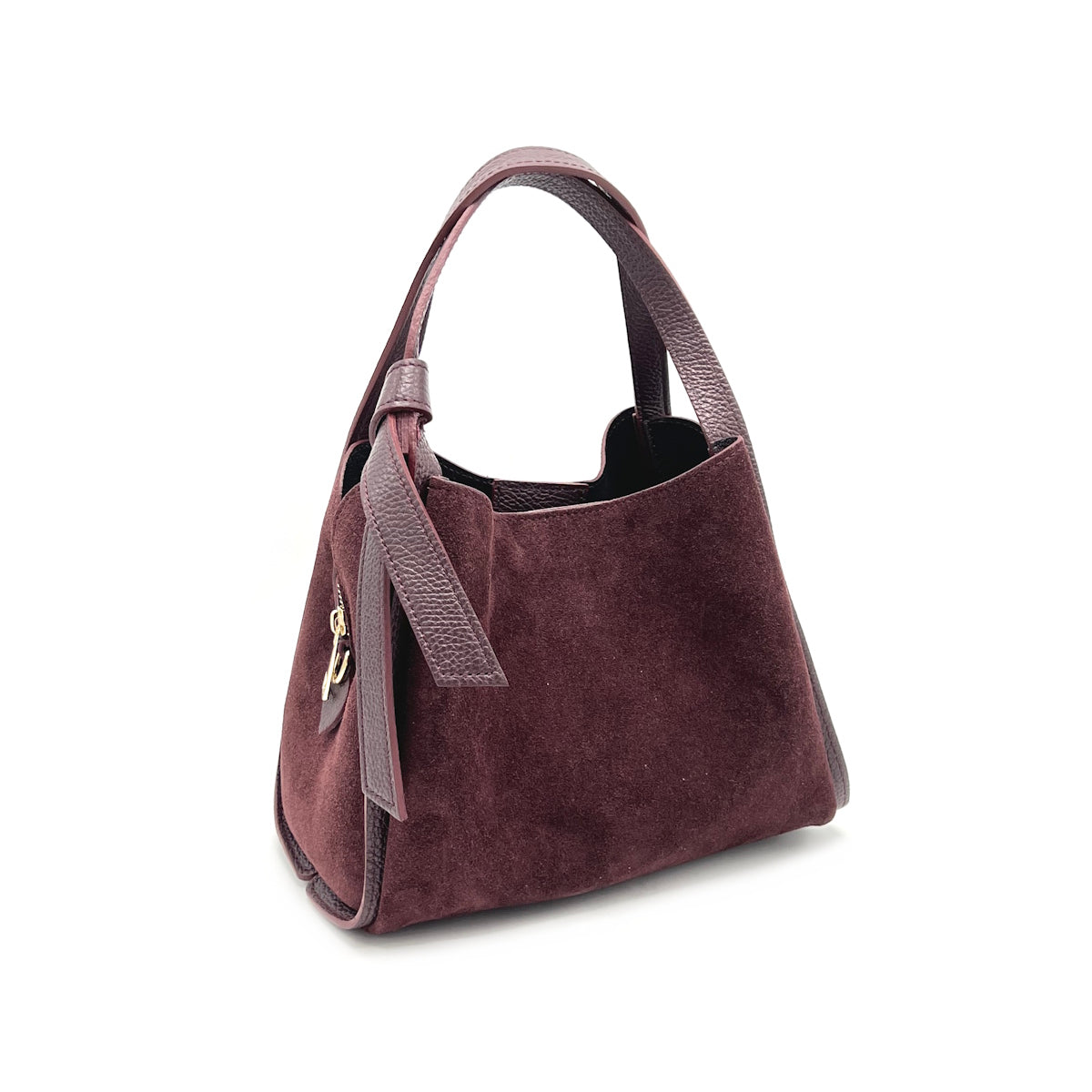 Suede leather handbag with crossbody strap, Made in Italy, art. 112638