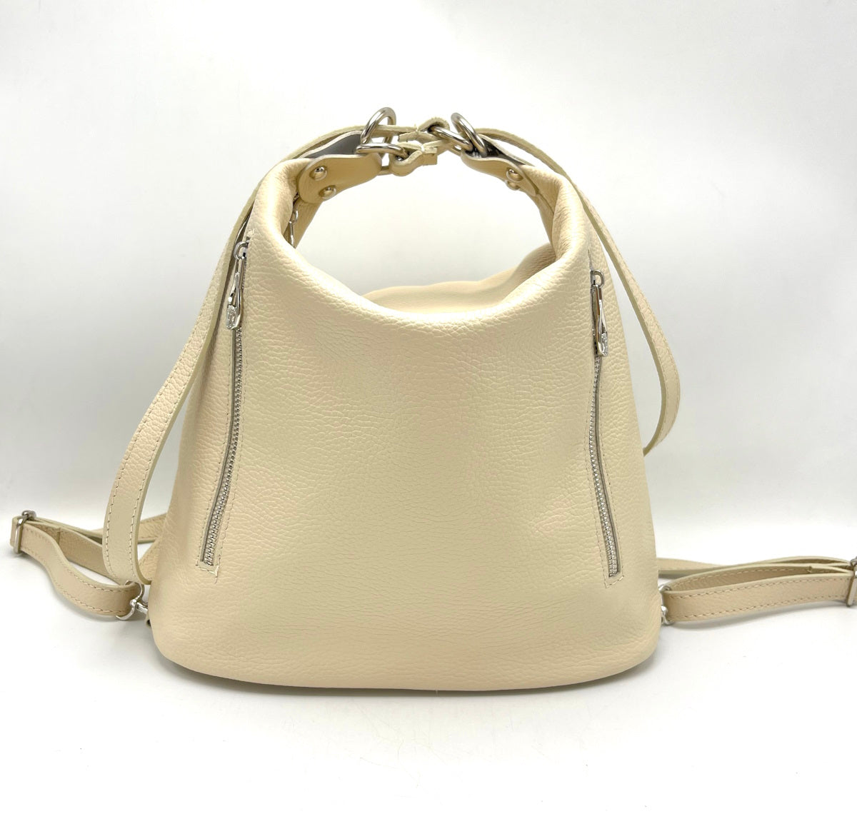 Genuine leather backpack/shoulder bag, Made in Italy, art. 112460