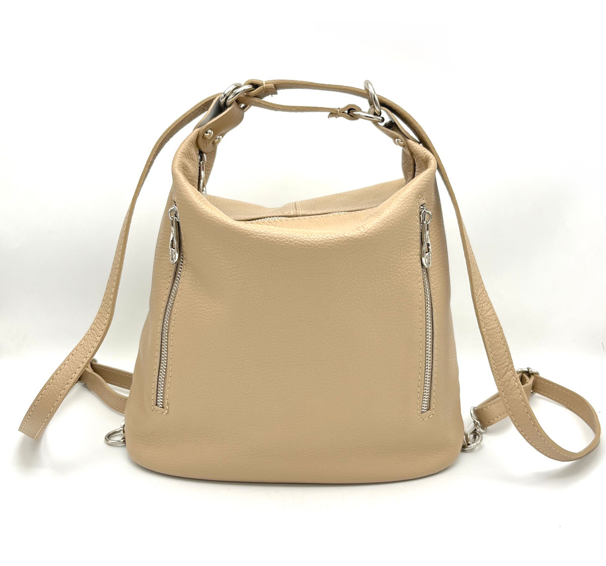 Zaino/tracolla in vera pelle, Made in Italy, art. 112460