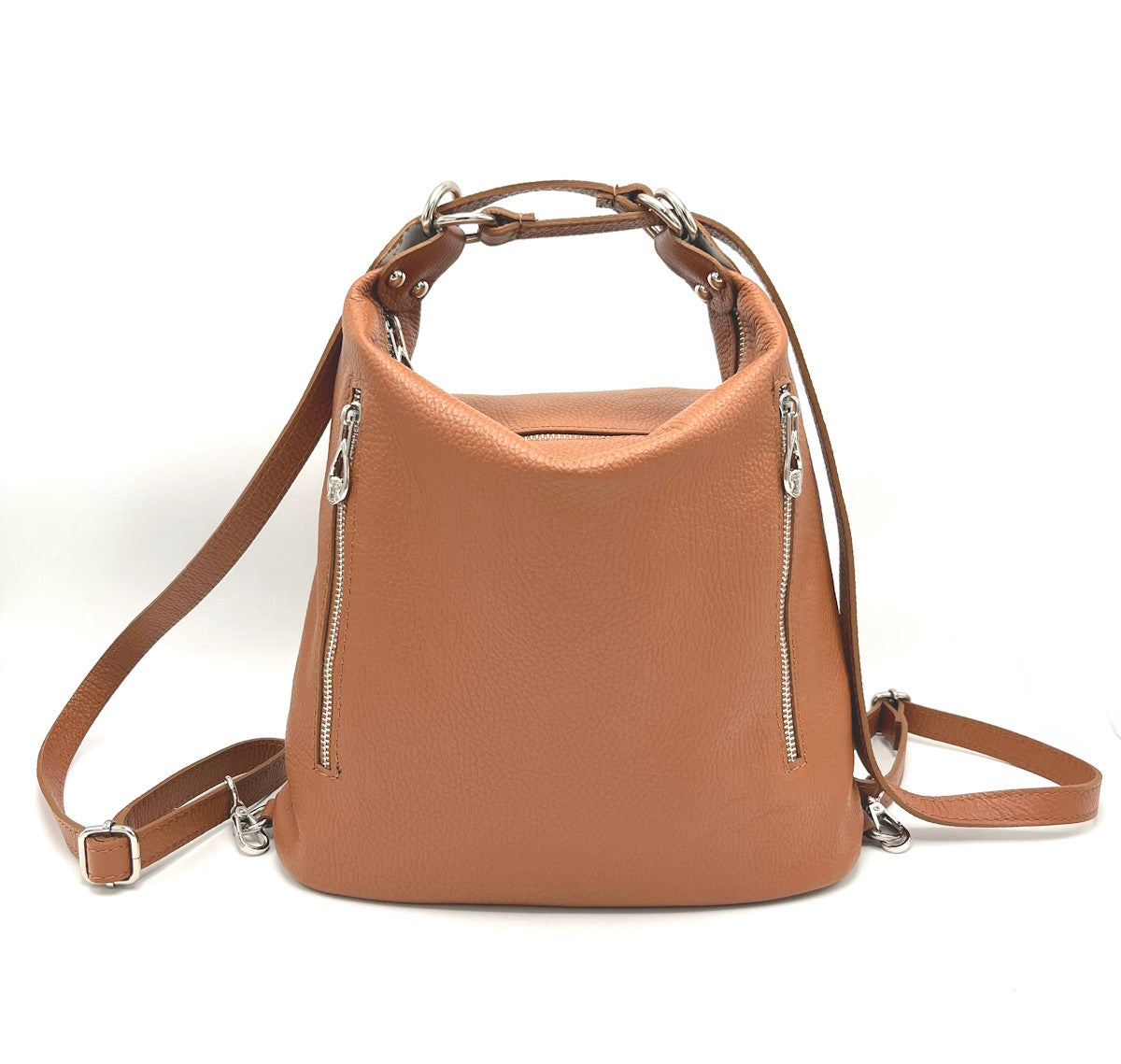 Zaino/tracolla in vera pelle, Made in Italy, art. 112460