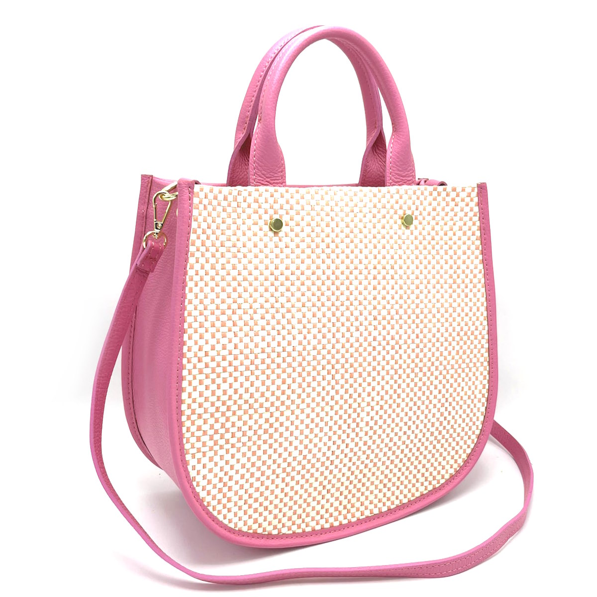 Summer collection genuine leather and straw bag, Made in Italy, art. 112464