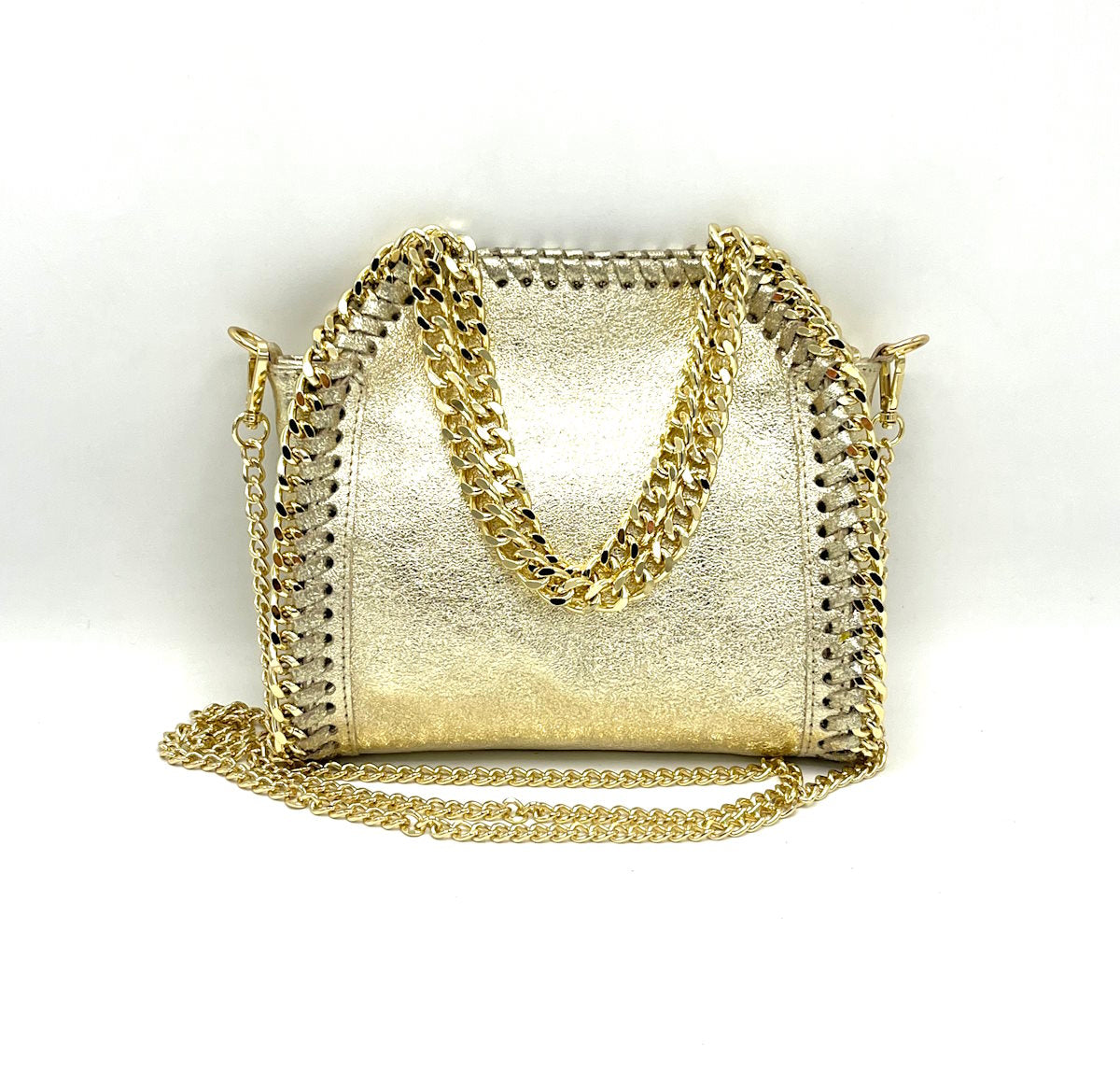 Genuine leather mini chain bag, Made in Italy, art. 112465