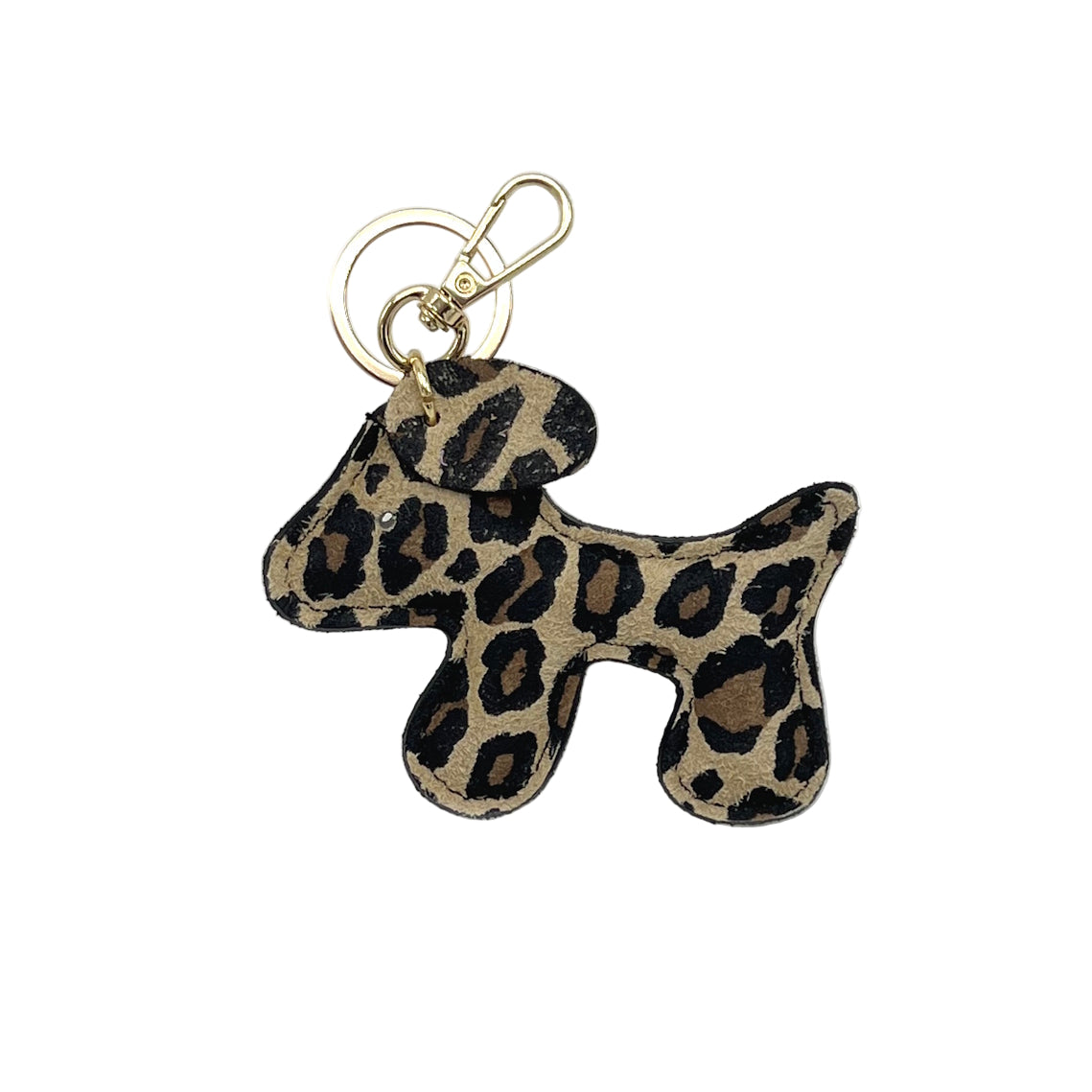 Portachiavi bicolore in vera pelle, design simpatico cucciolo, art. PO03BI