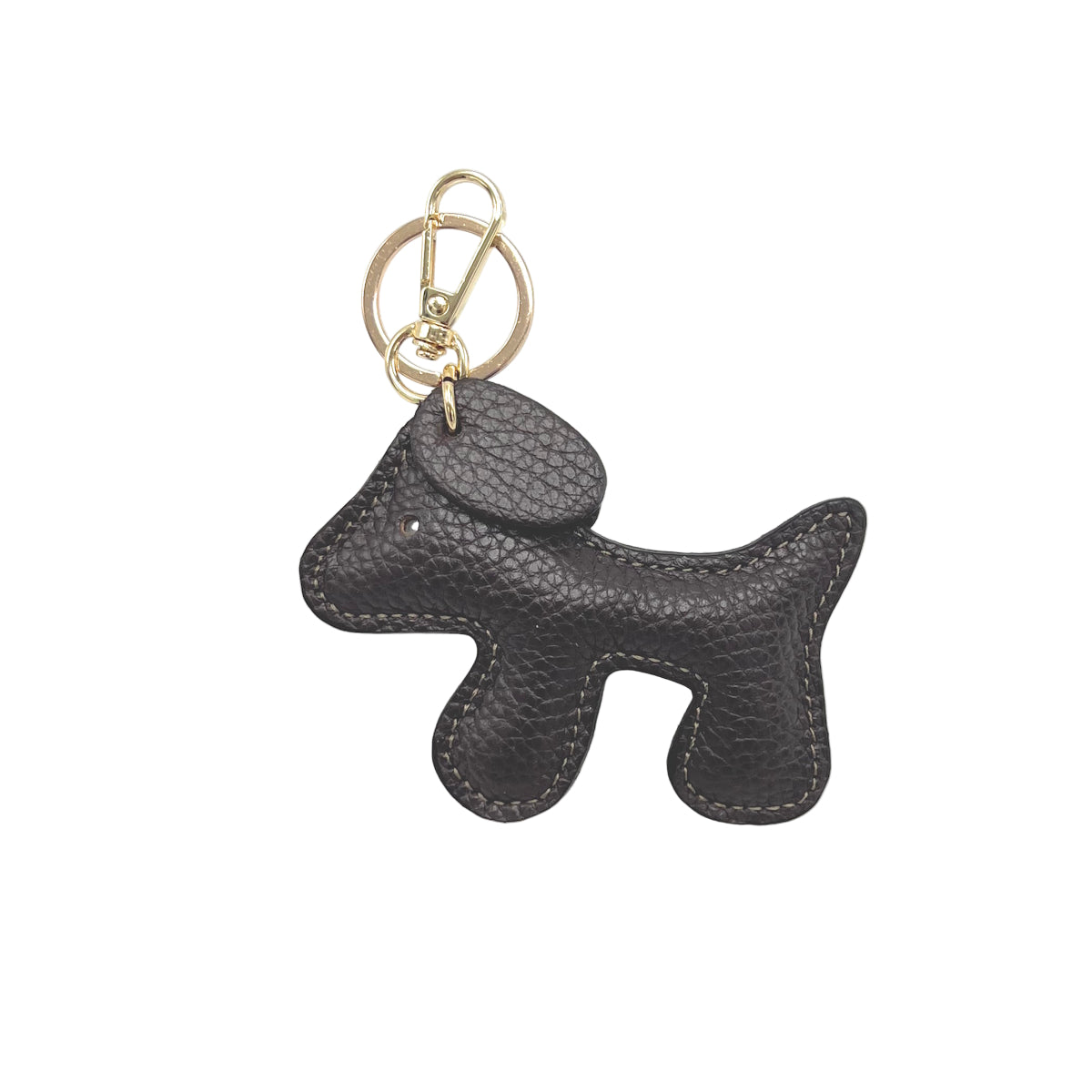 Portachiavi bicolore in vera pelle, design simpatico cucciolo, art. PO03BI