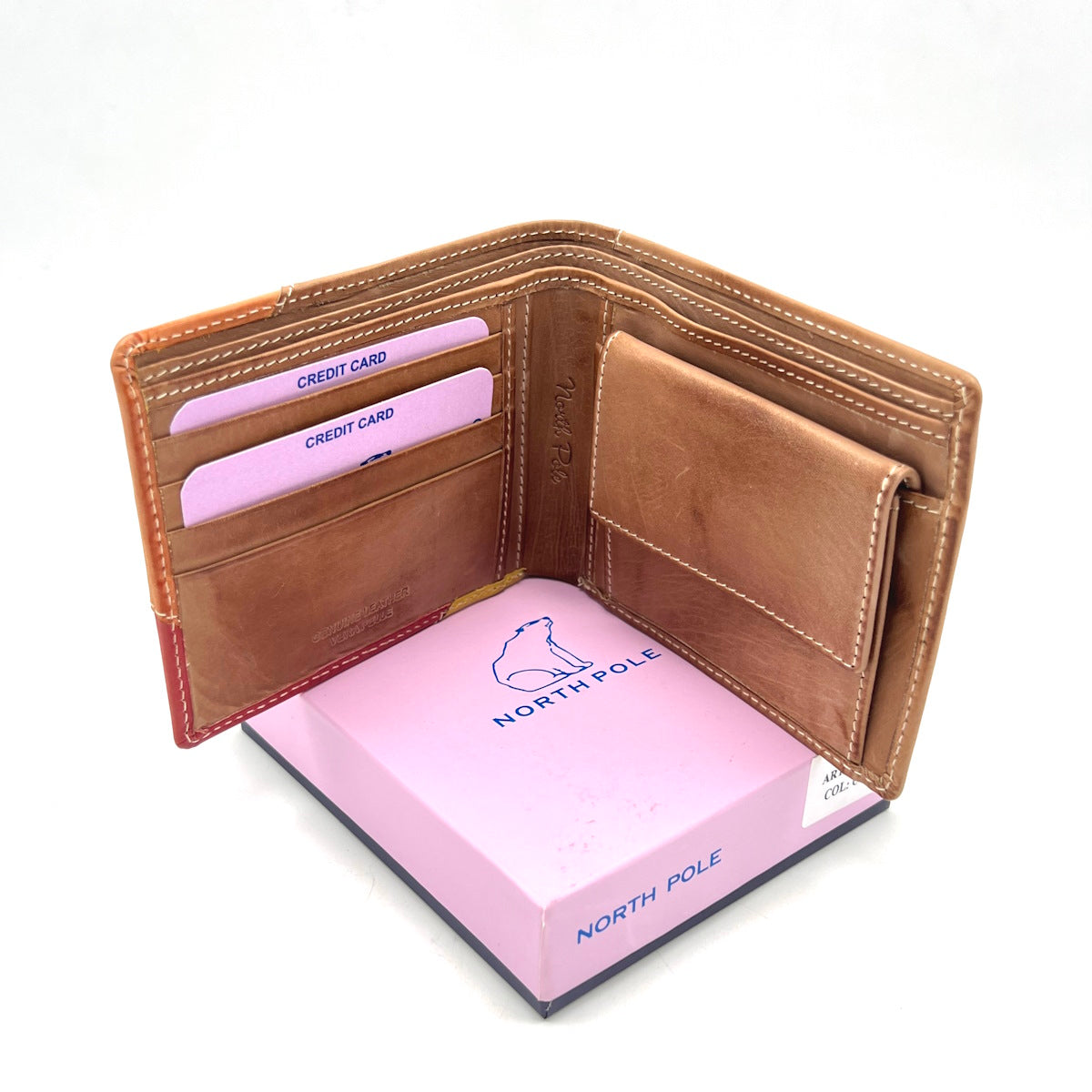 Portafoglio in vera pelle con portamonete, effetto vintage, Art. 21NP111