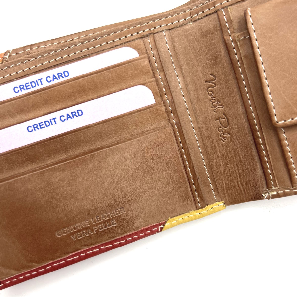 Portafoglio in vera pelle con portamonete, effetto vintage, Art. 21NP111