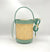 Genuine leather and straw bucket bag, Made in Italy, medium, art. 112469